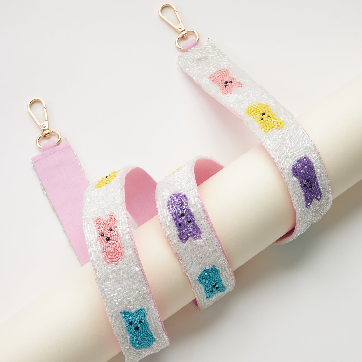 Multi-Colored Bunny Beaded Bag Strap for Easter