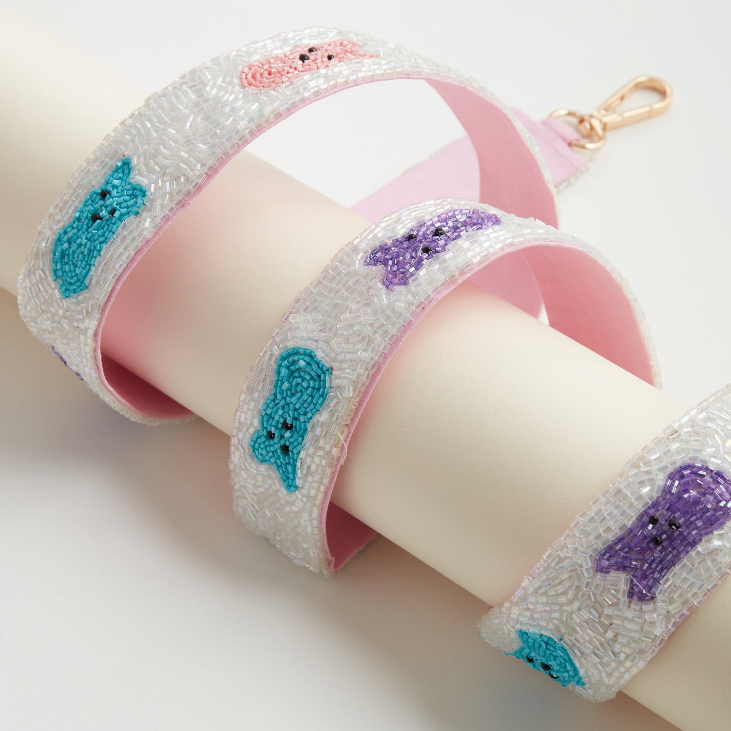 Multi-Colored Bunny Beaded Bag Strap for Easter