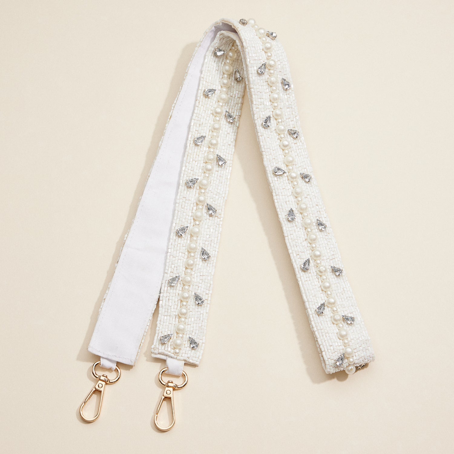 Pearl & Crystal Beaded Bag Strap – Elegant Purse & Tote Accessory