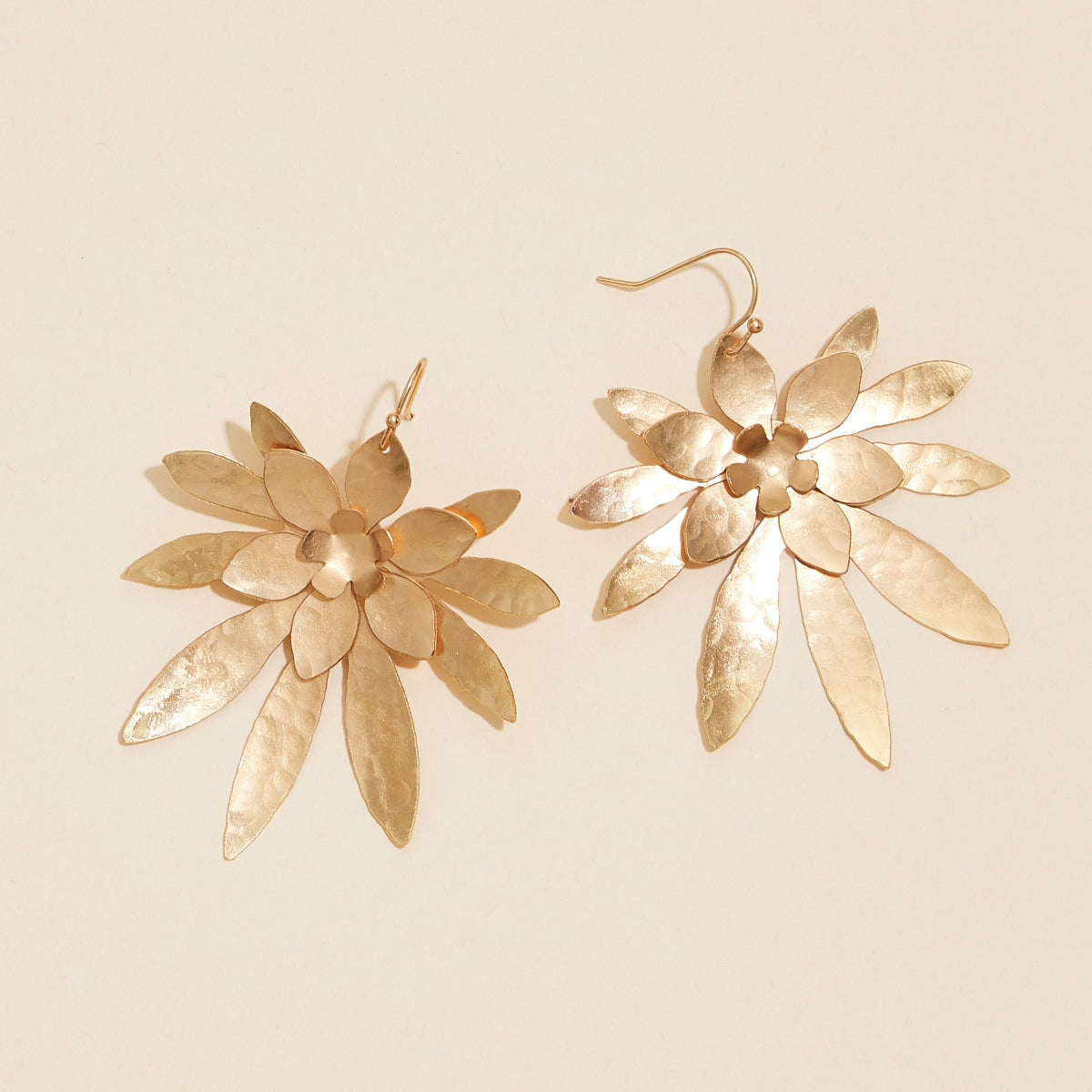Elegant Tropical Flower Metal Dangling Earrings