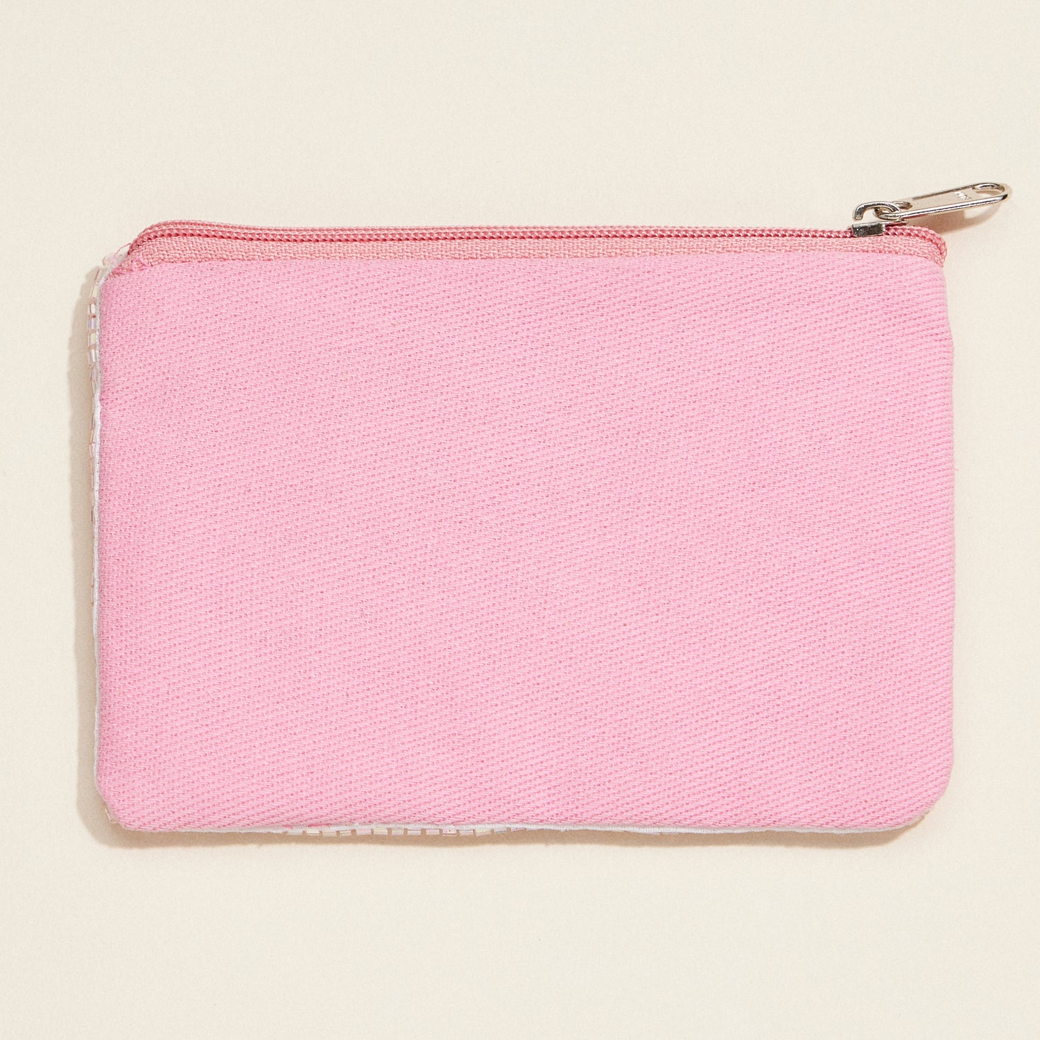 Beaded "Be My Valentine" Zip Pouch – Romantic Pink Floral Clutch