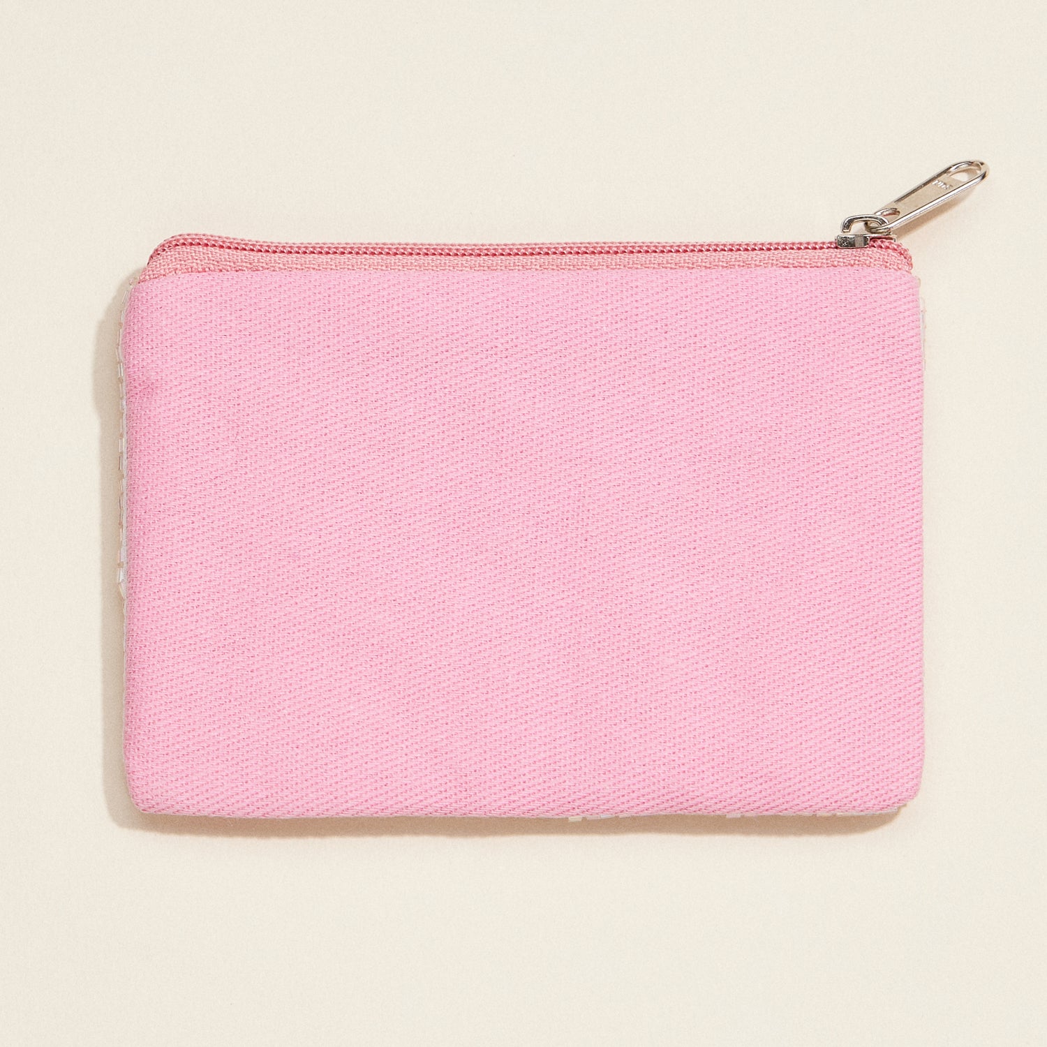 Beaded Pink Heart Wreath Clutch – Romantic Sequin Zip Pouch