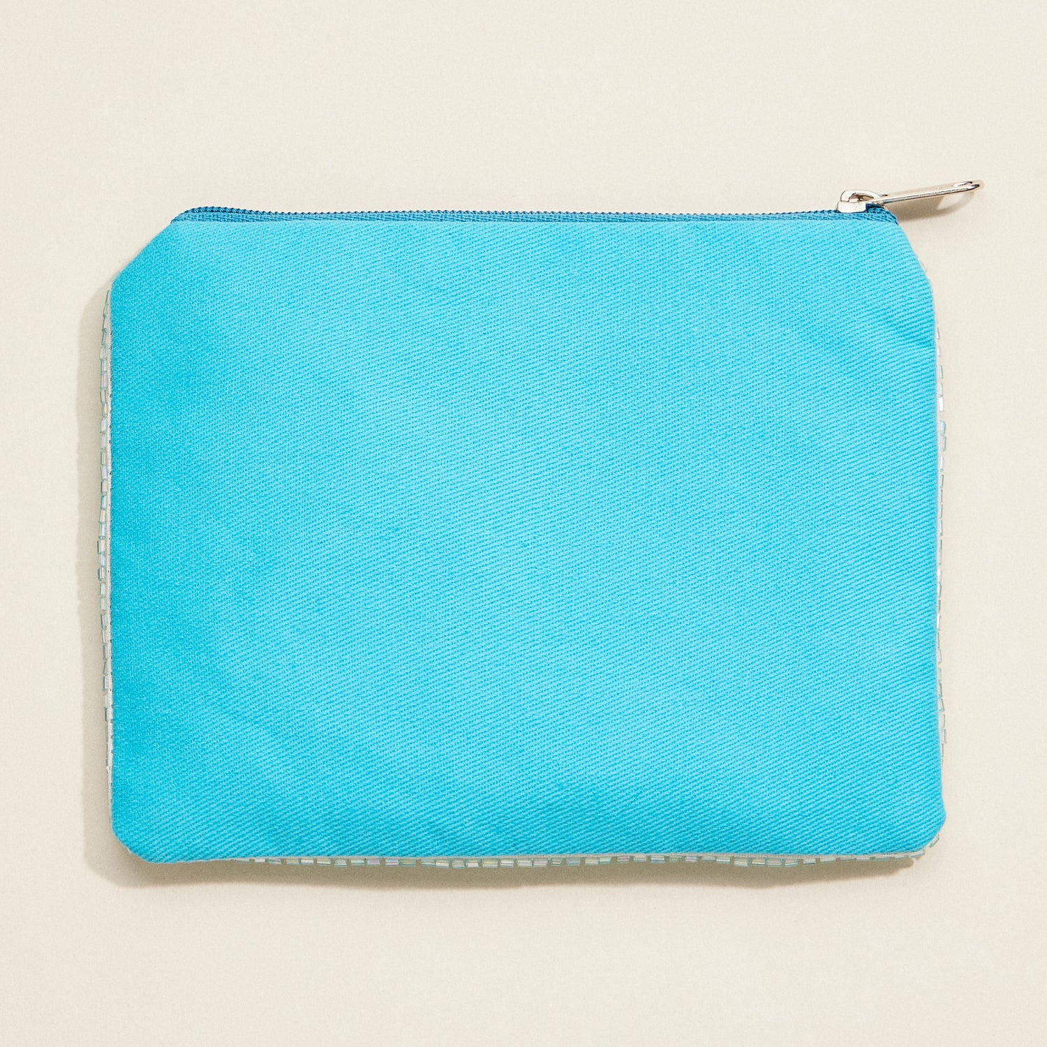 Beaded Flamingo Travel Pouch | Tropical Sequin Coin Purse with Palm and Floral Design