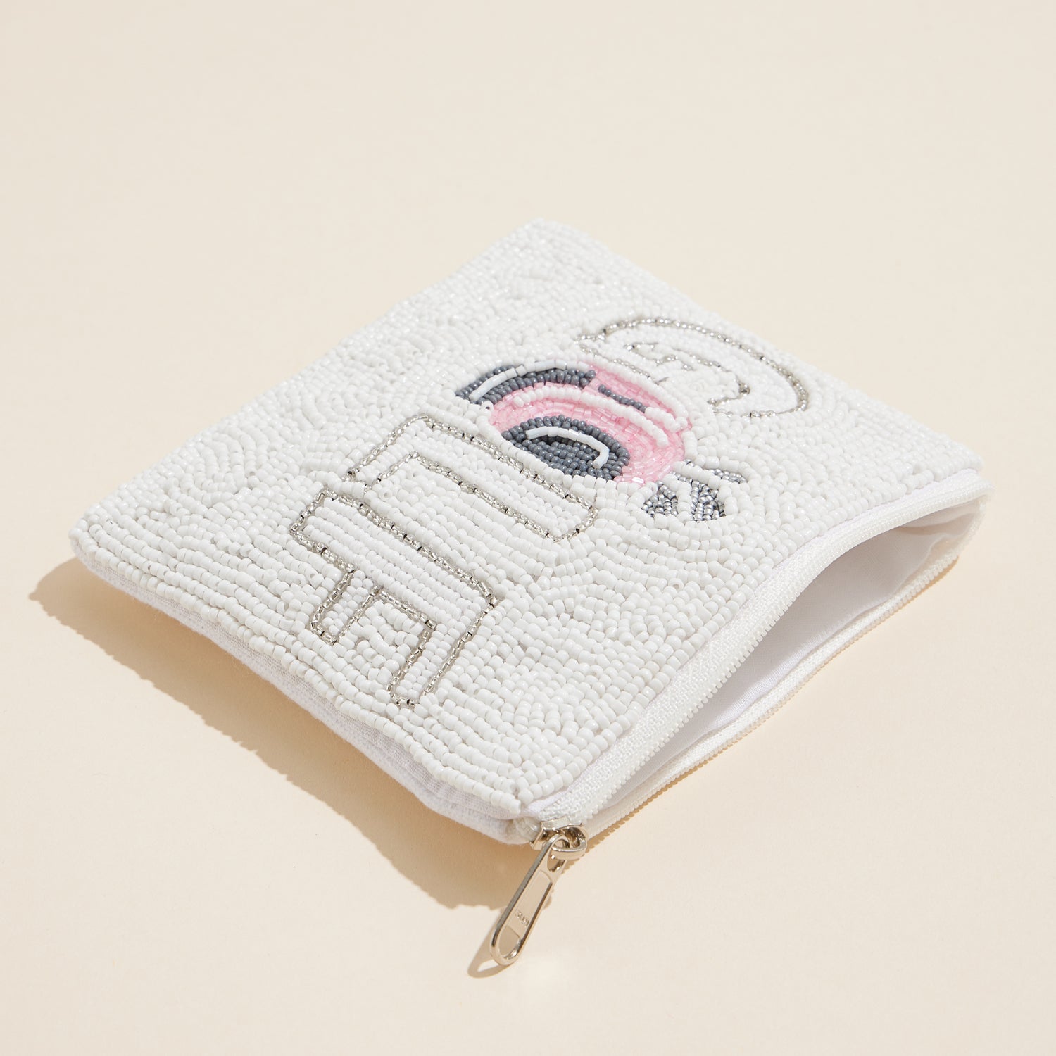 Golf-Themed Beaded Coin Pouch