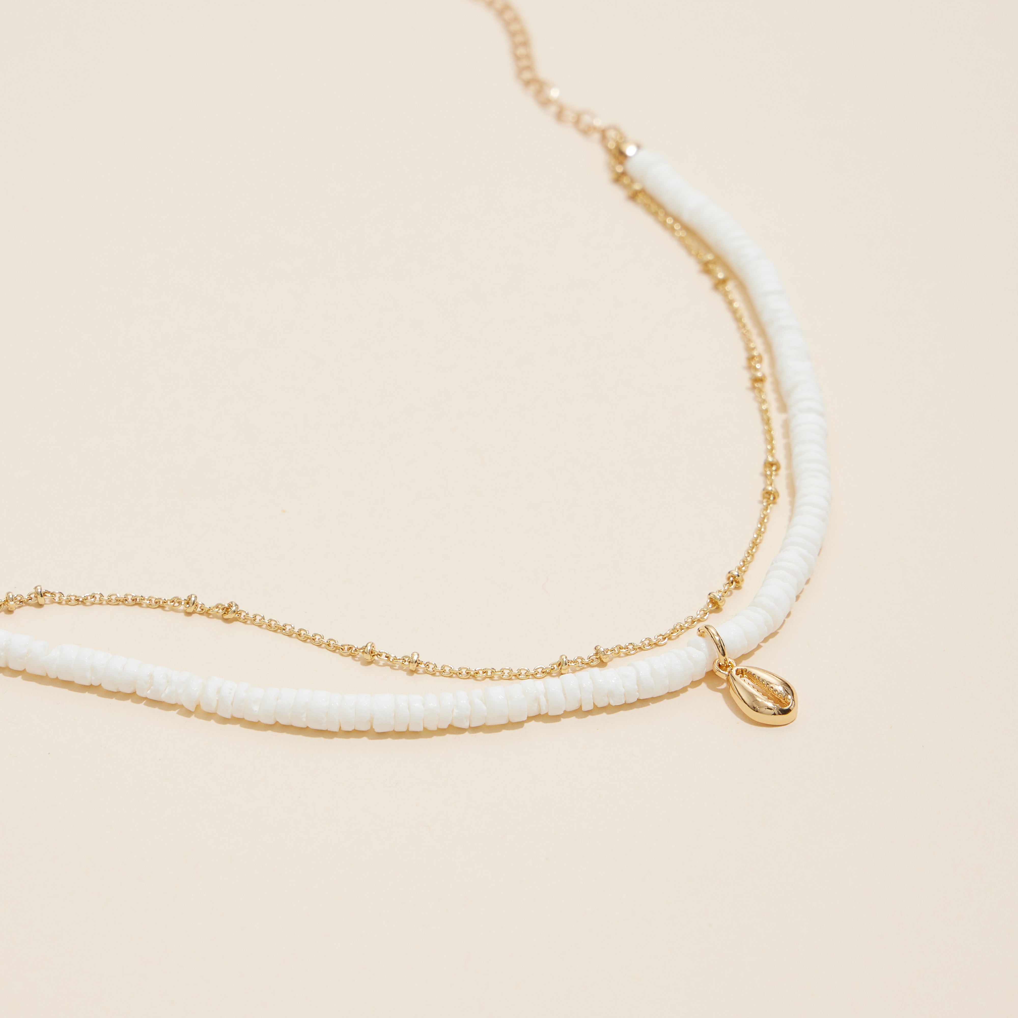 Beaded Layered Anklet | Shell Charms