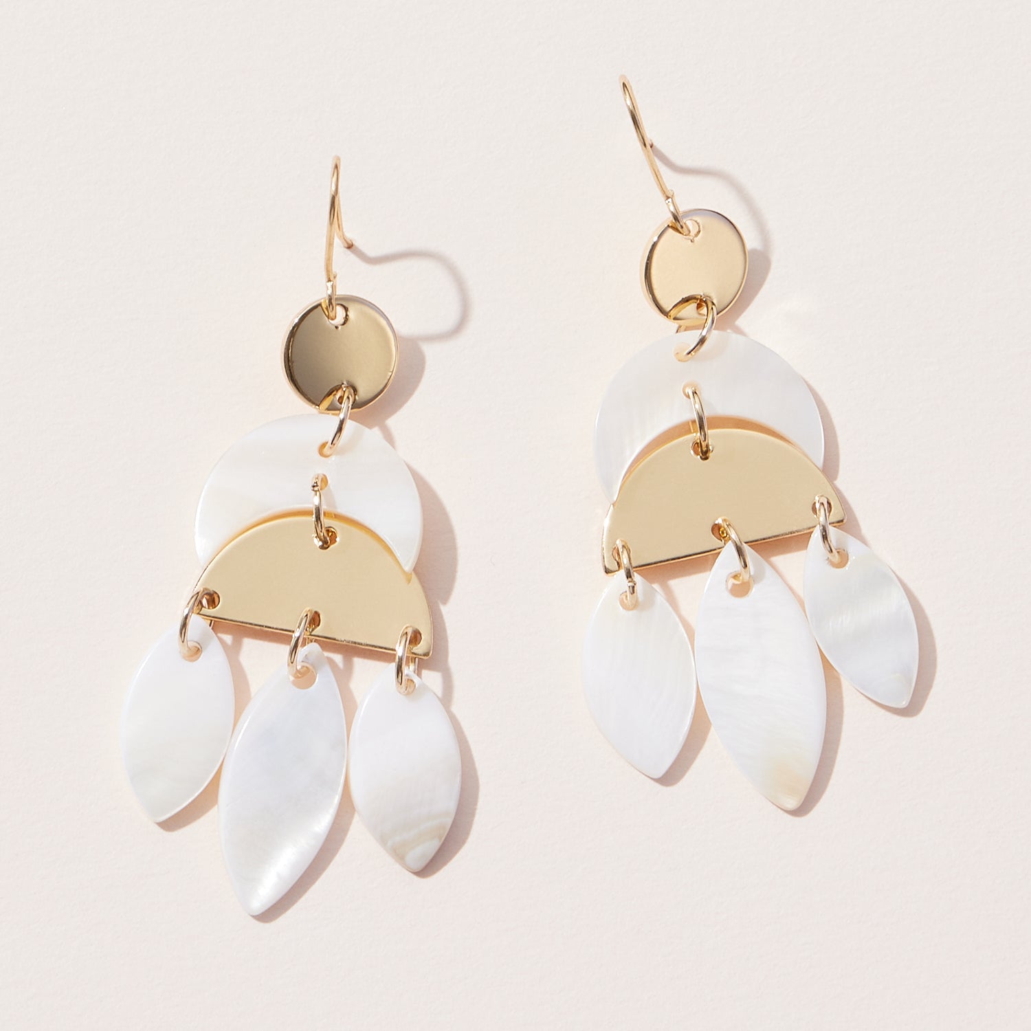 3-Drop Mother of Pearl Earrings