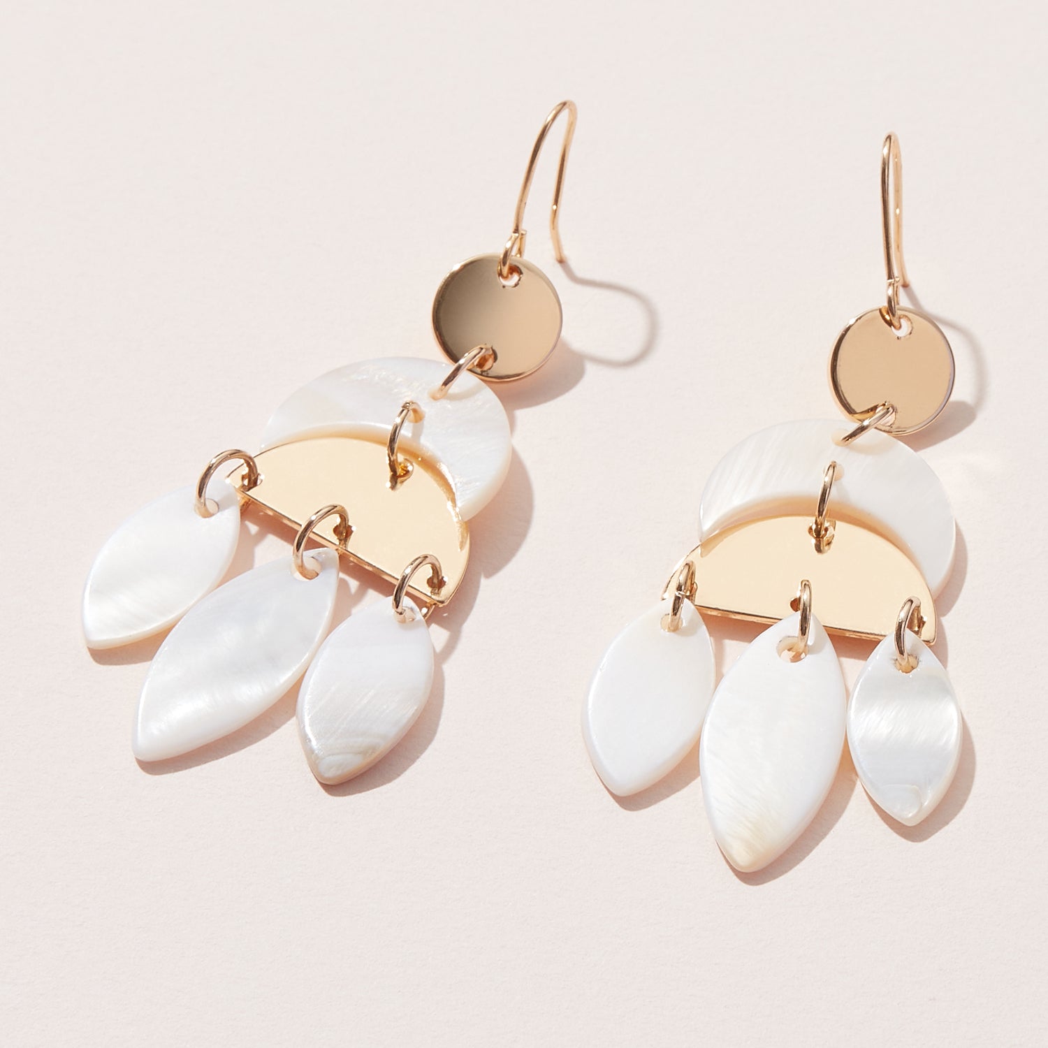 3-Drop Mother of Pearl Earrings