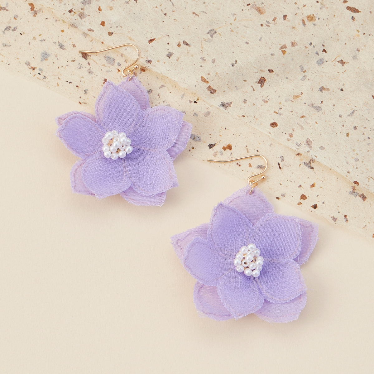 Floral Fabric Stud Earrings