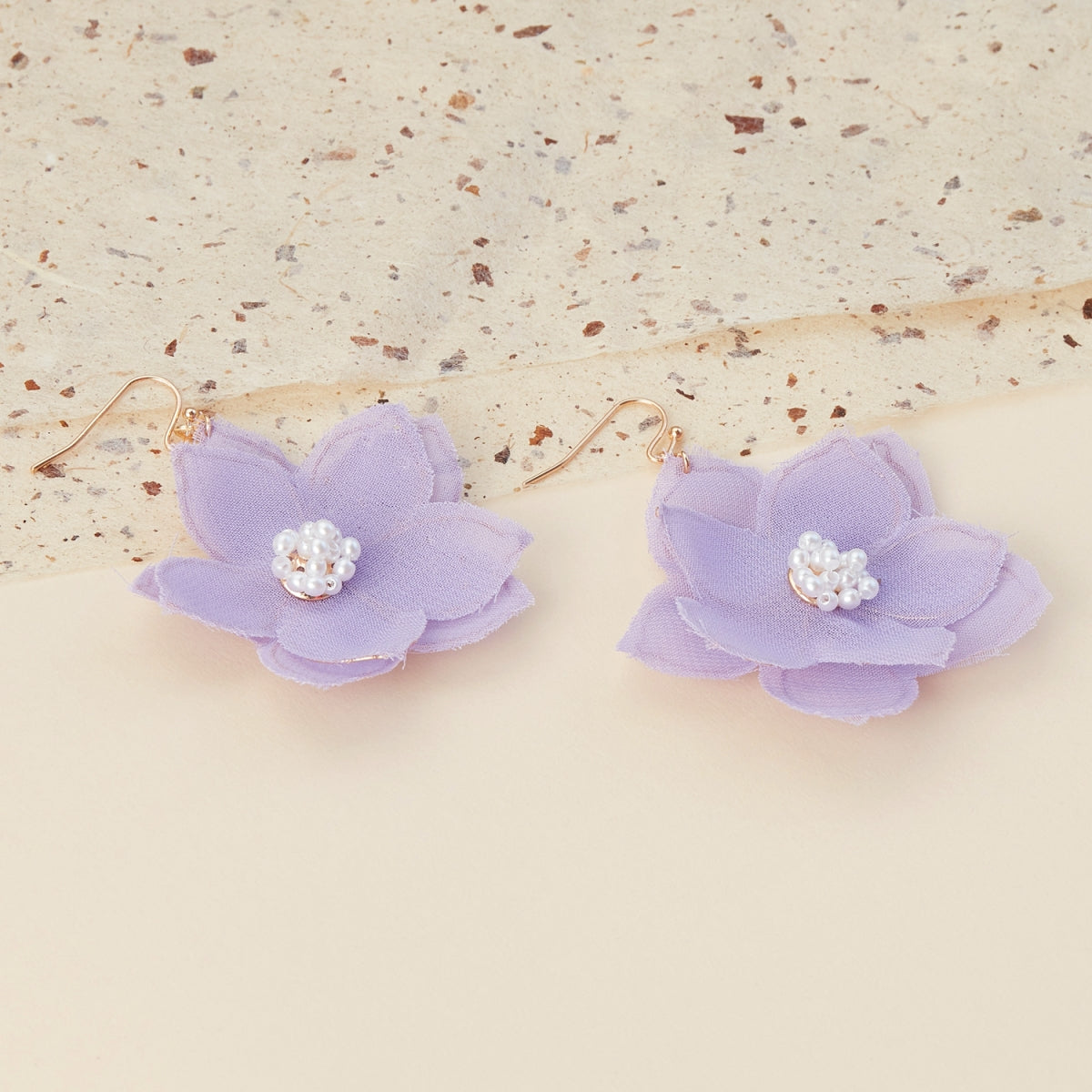 Floral Fabric Stud Earrings