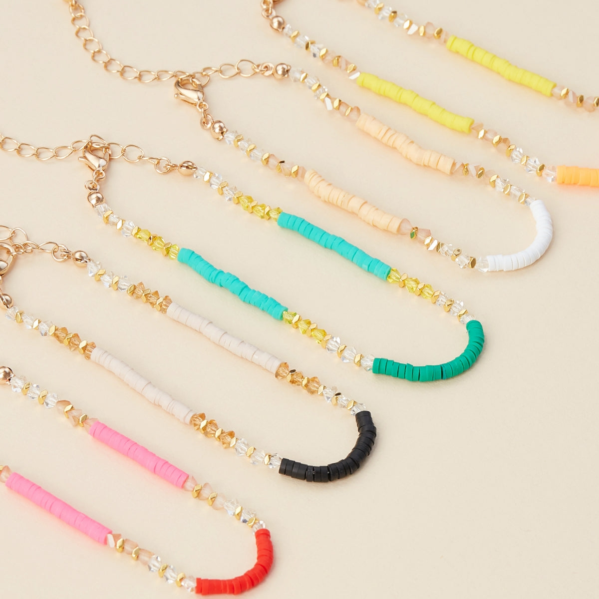 Rubber & Glass Bead Anklet