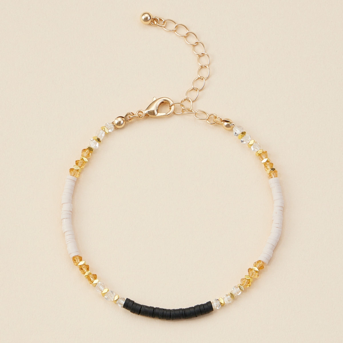 Rubber & Glass Bead Anklet