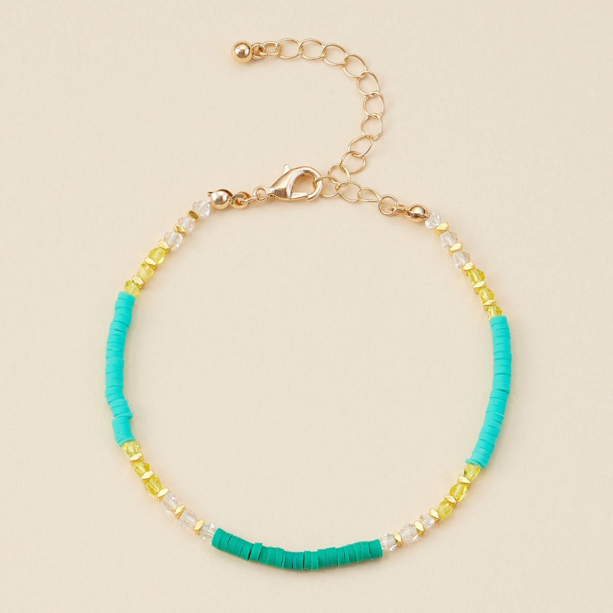 Rubber & Glass Bead Anklet