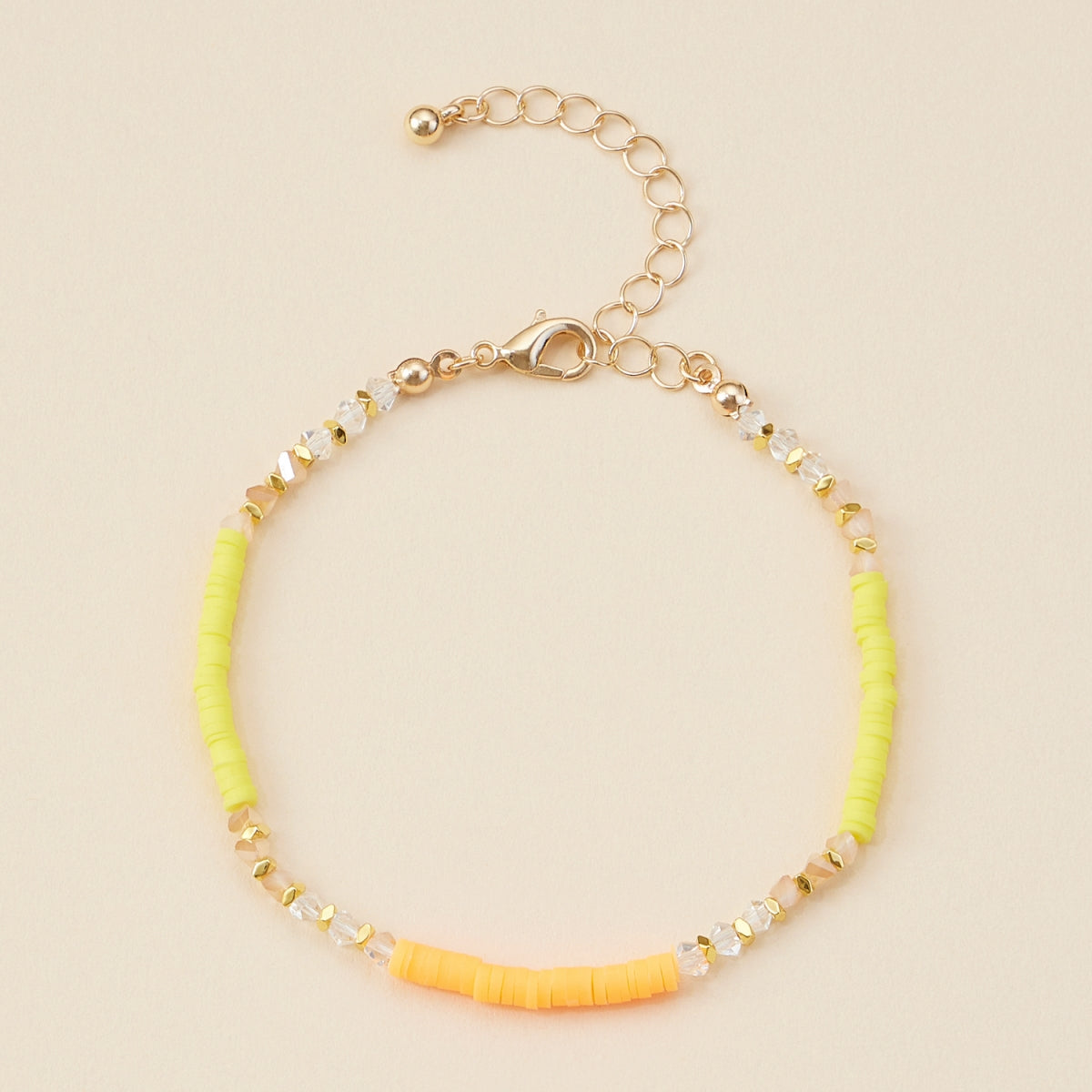 Rubber & Glass Bead Anklet