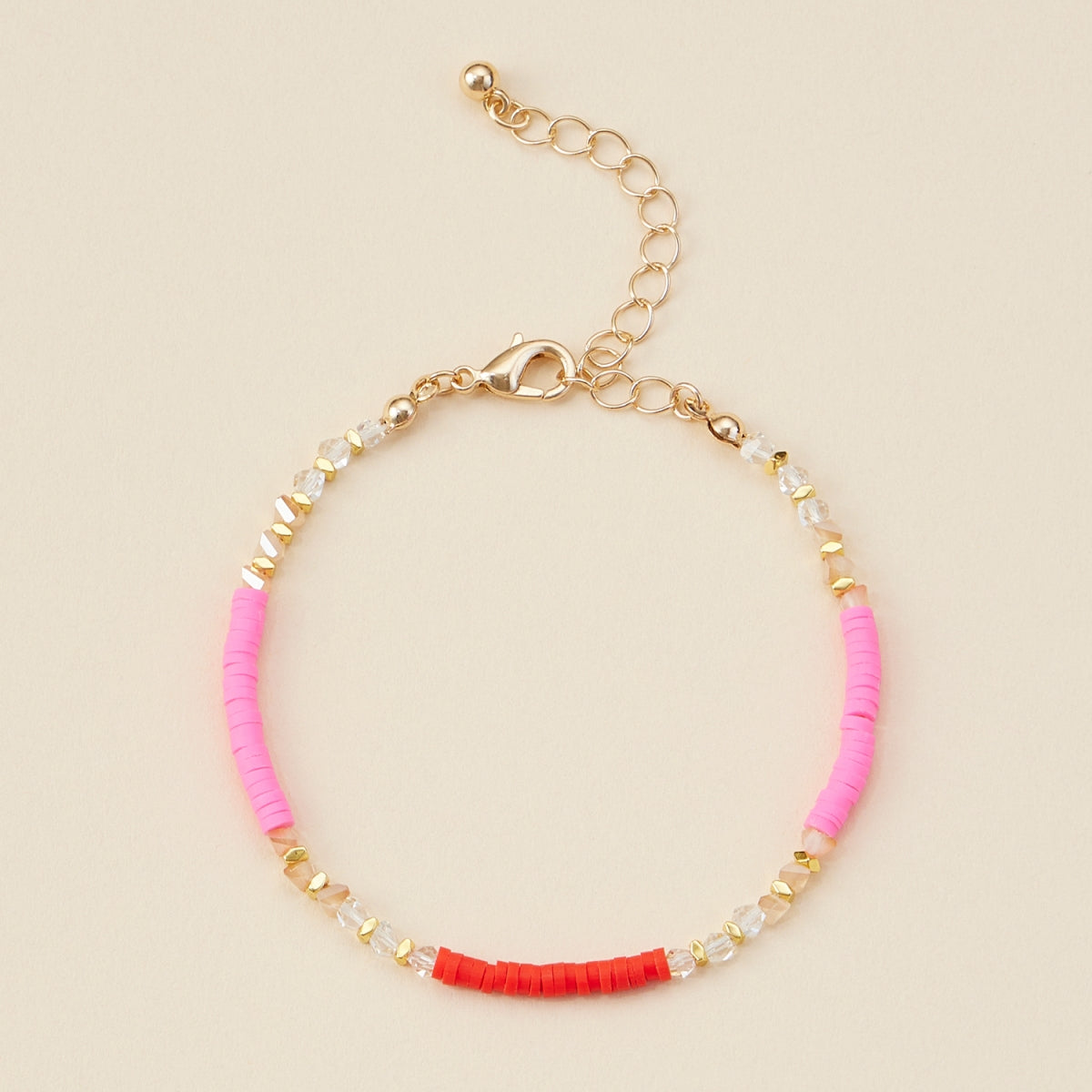 Rubber & Glass Bead Anklet