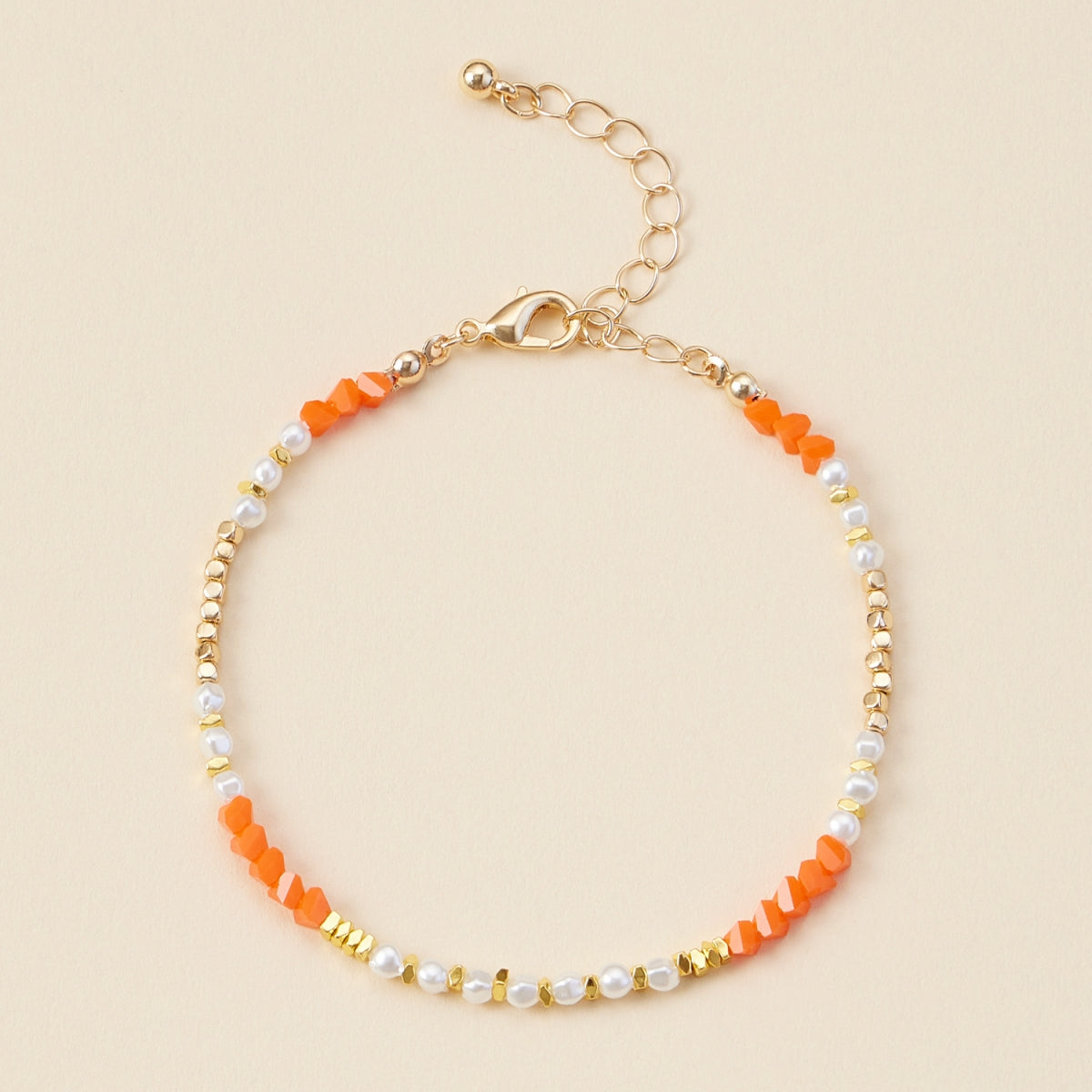 Pearl & Glass Bead Anklet - Frem