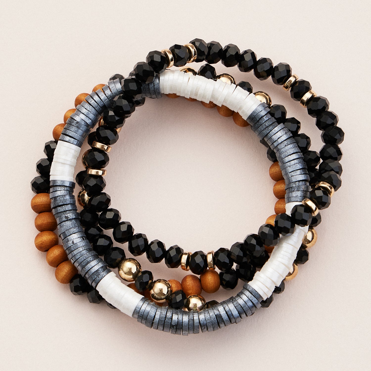 Stackable Beaded Bracelet Sets in Vibrant and Neutral Tones