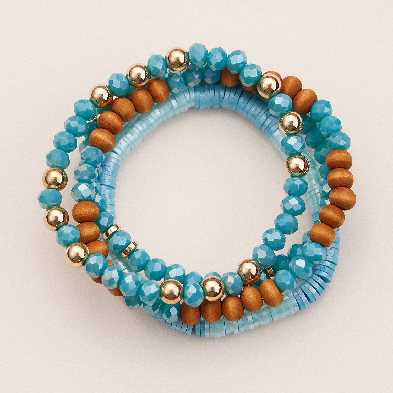 Stackable Beaded Bracelet Sets in Vibrant and Neutral Tones