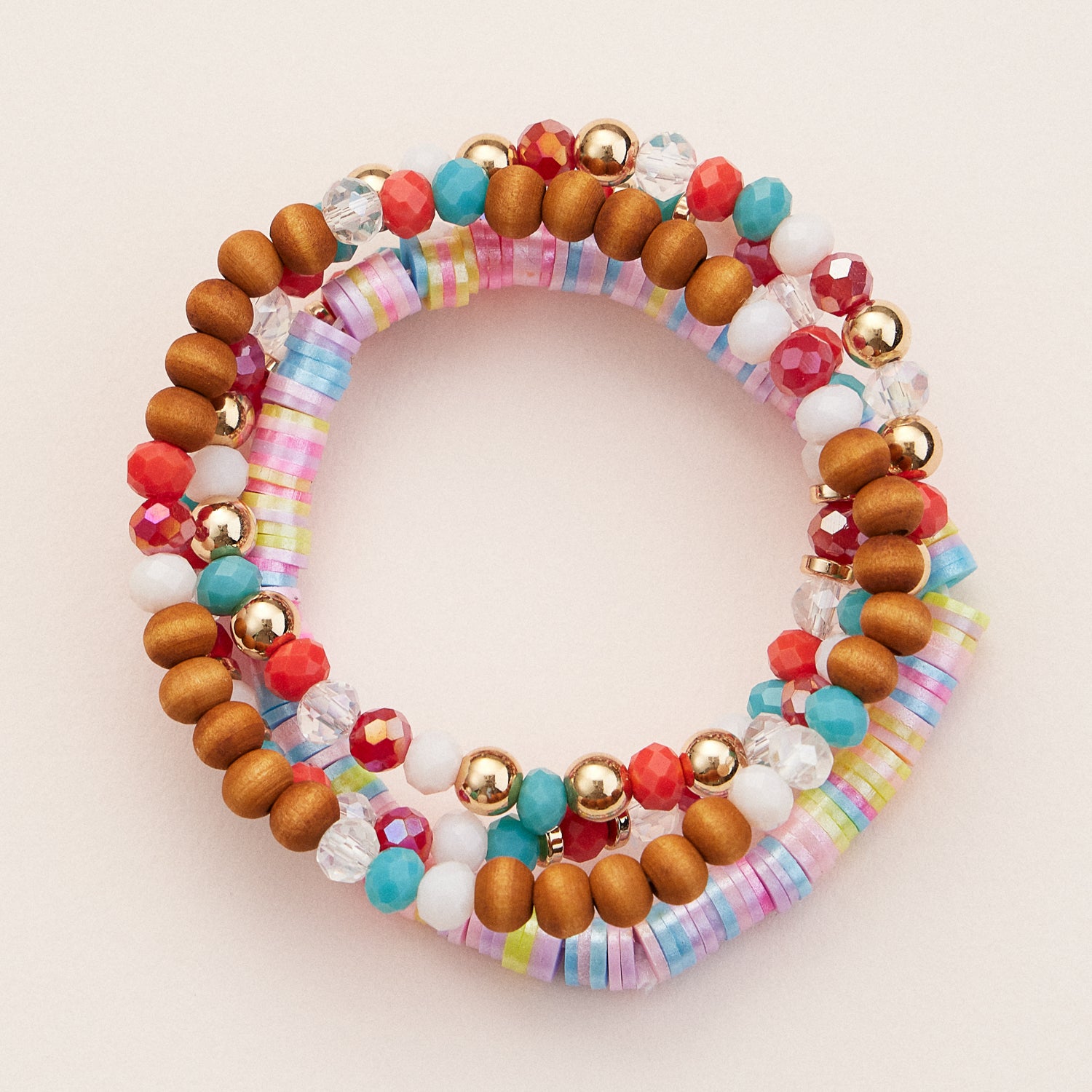 Stackable Beaded Bracelet Sets in Vibrant and Neutral Tones
