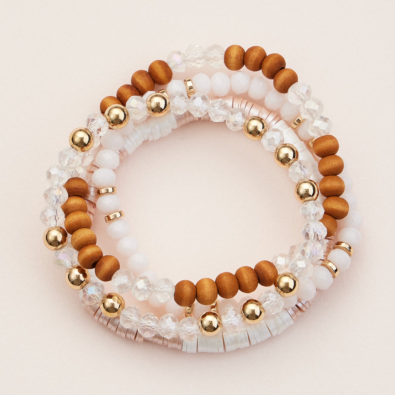 Stackable Beaded Bracelet Sets in Vibrant and Neutral Tones