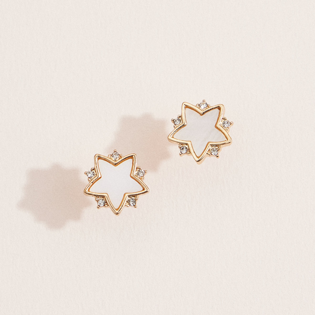Gold CZ Open Star Stud Earrings | Everyday Earrings