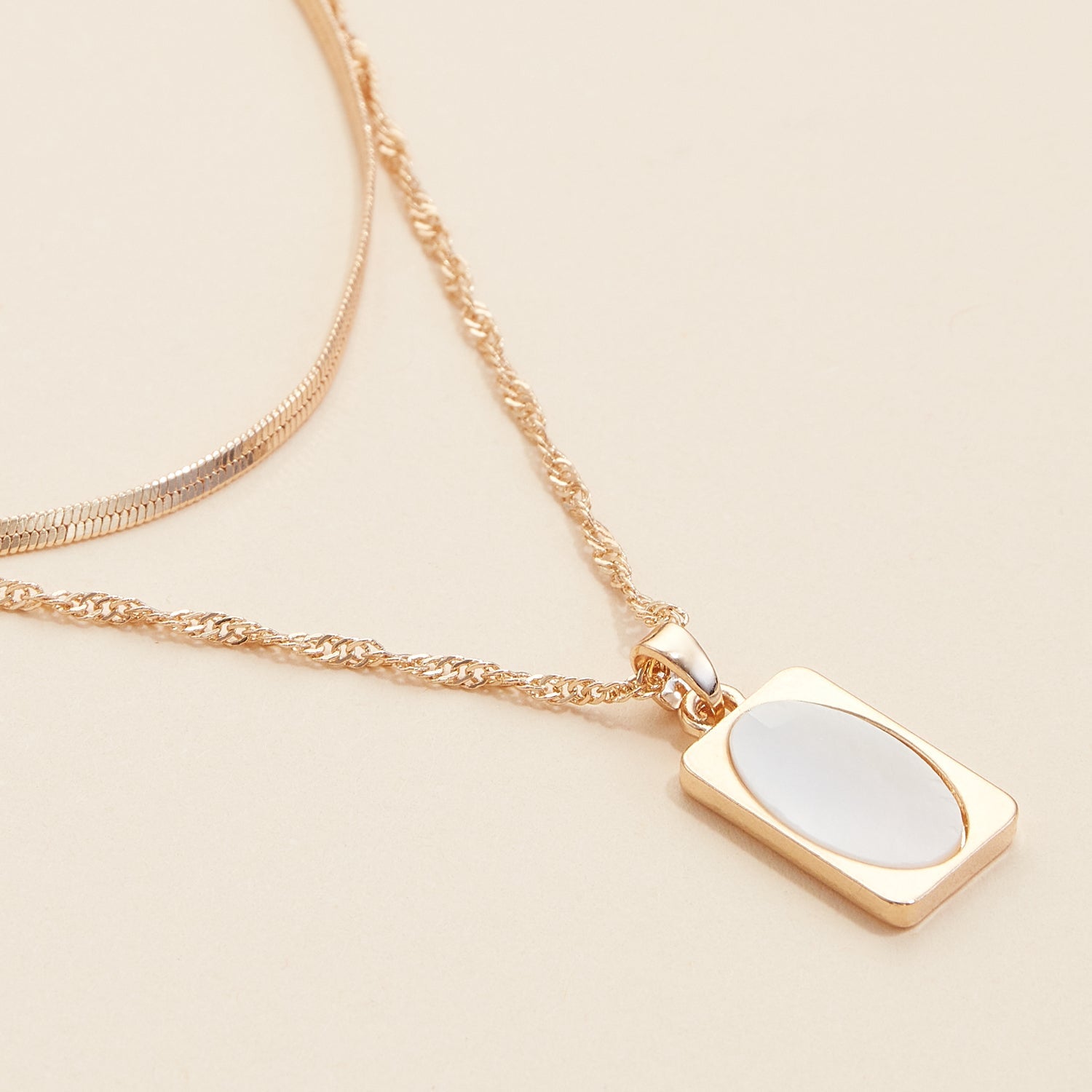 Layered Necklace with Shell Charm