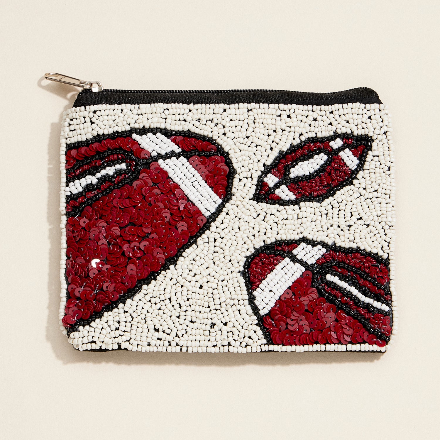 Beaded Football Zip Pouch – Game Day Clutch for Sports Fans
