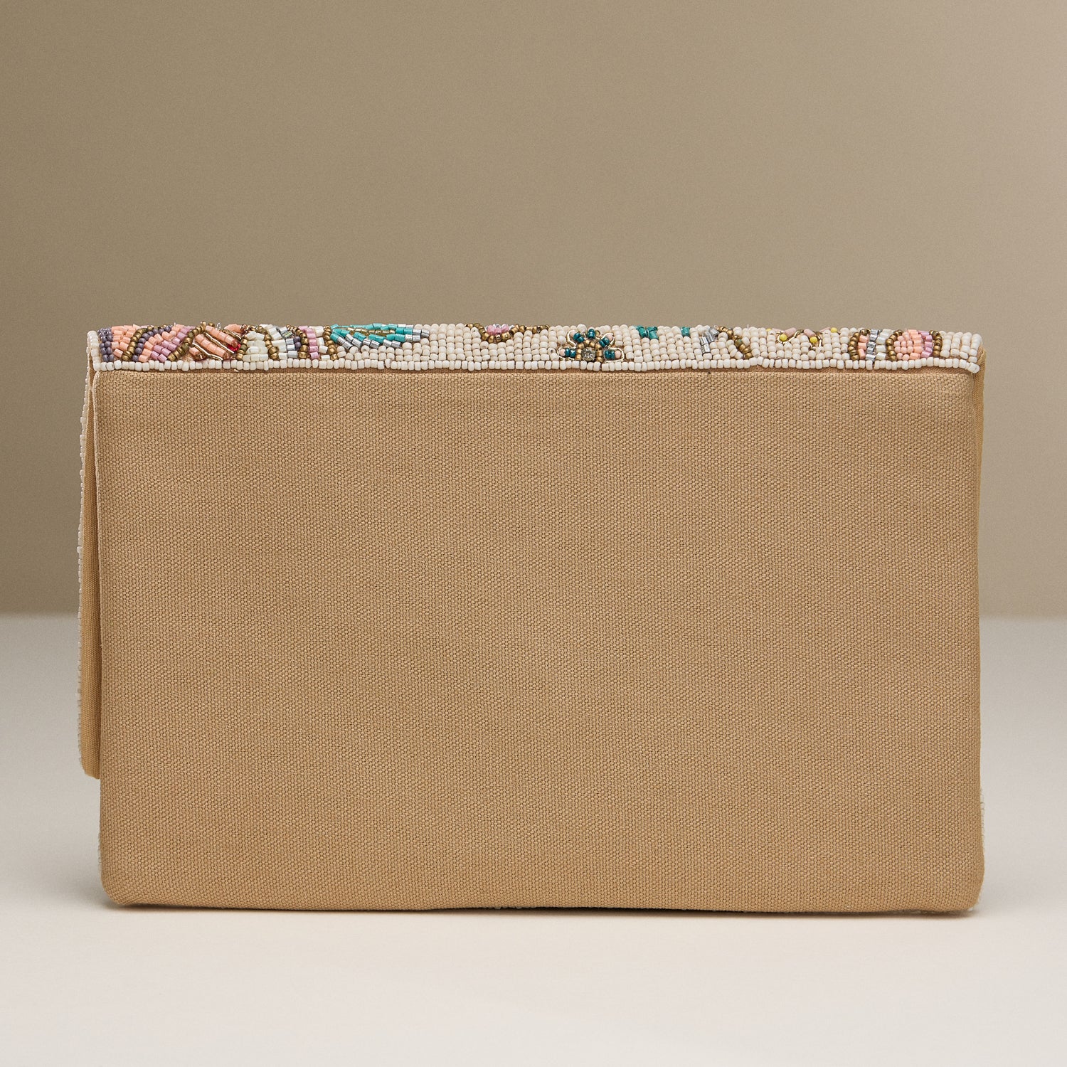 Embroidered Floral Beaded Clutch | Chain Strap Detail