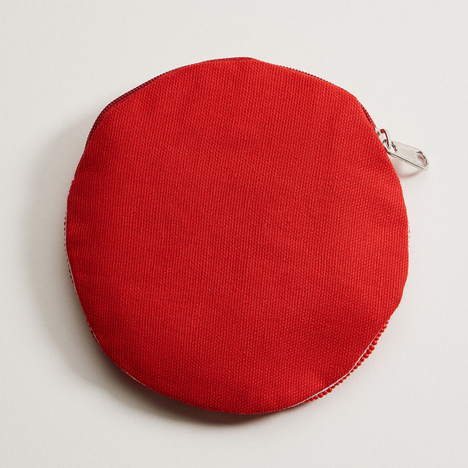 Seed Beaded Santa Face Round Coin Pouch | Christmas Holiday Zip Case