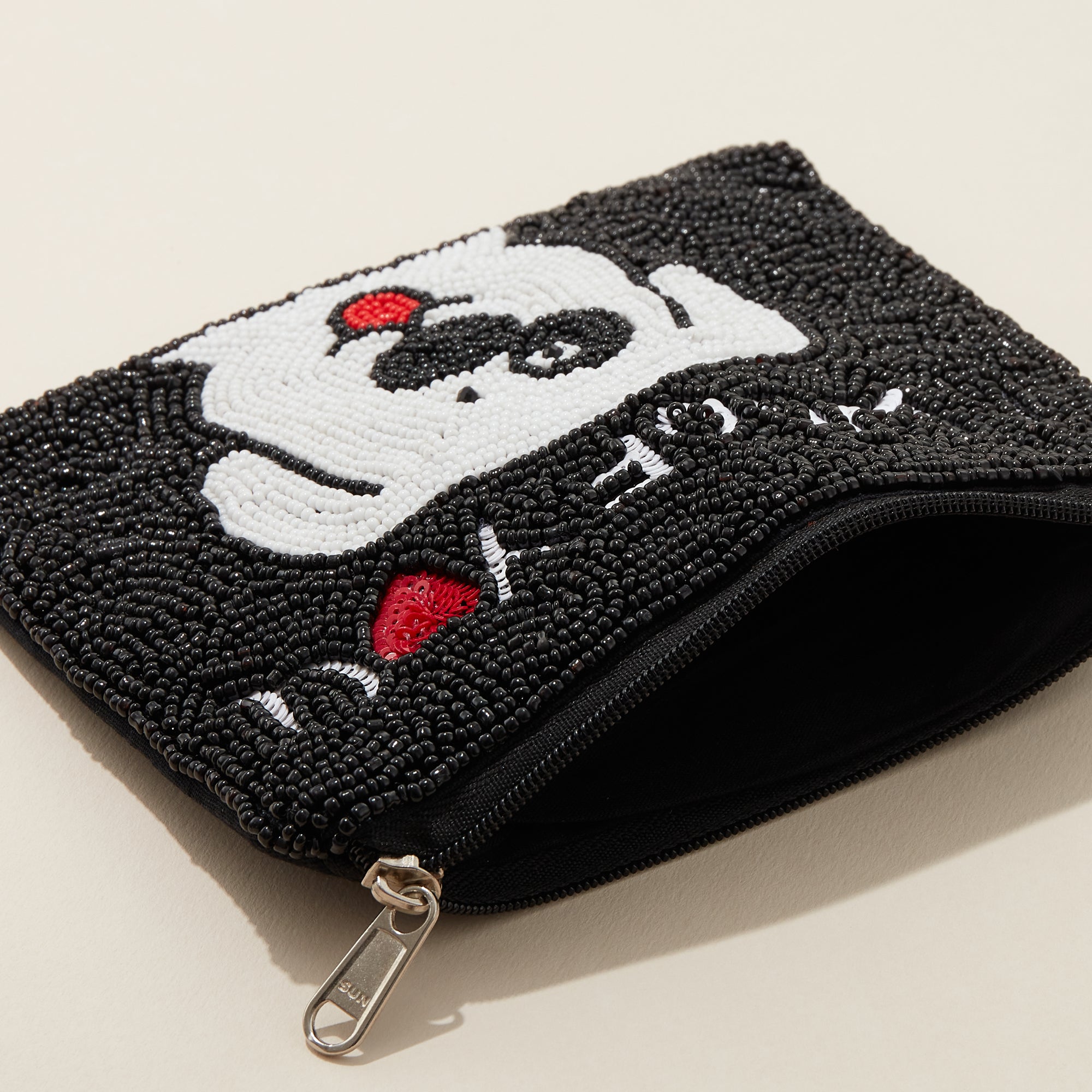 I Woof You Seed Bead Canvas Pouch