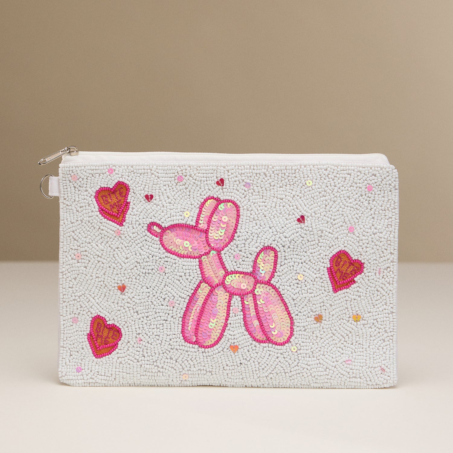 Pink Balloon Dog Beaded Clutch – Wristlet Design