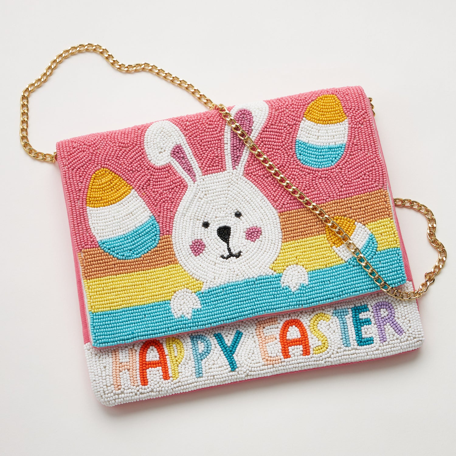 Easter Bunny Indian Beaded Clutch Bag