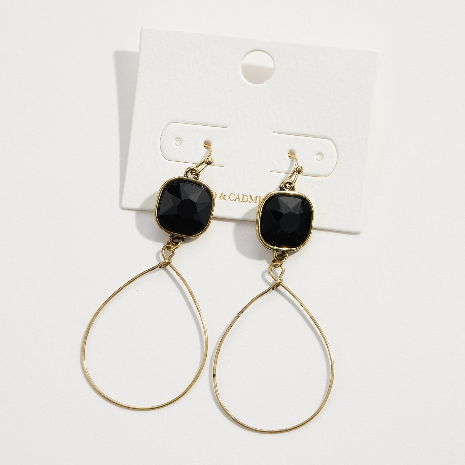 Square Crystal Teardrop Earrings