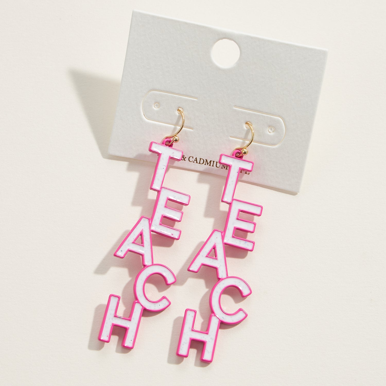 TEACH Enamel Drop Earrings