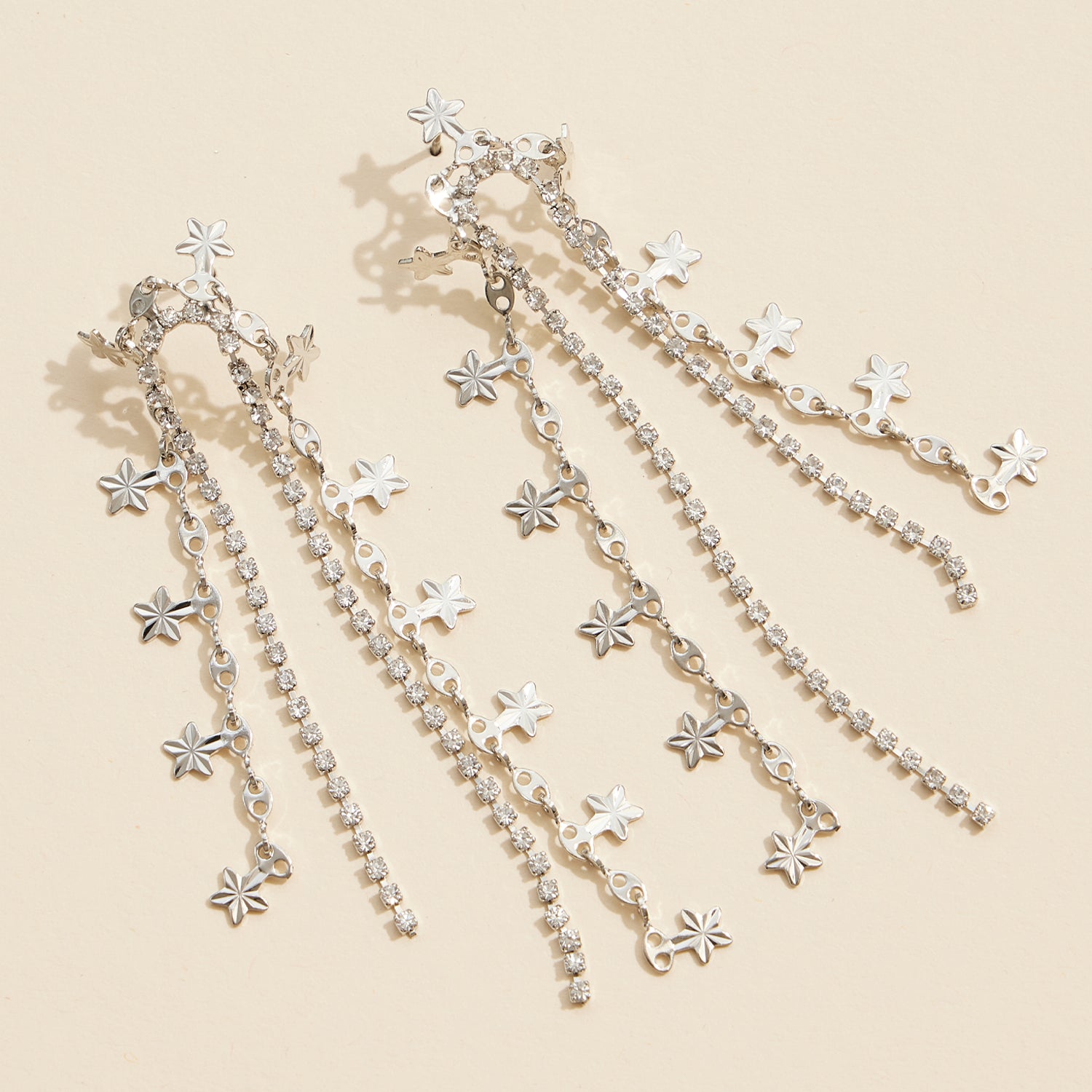 Sparkling Star Dangle Earrings for Elegant Holiday Style