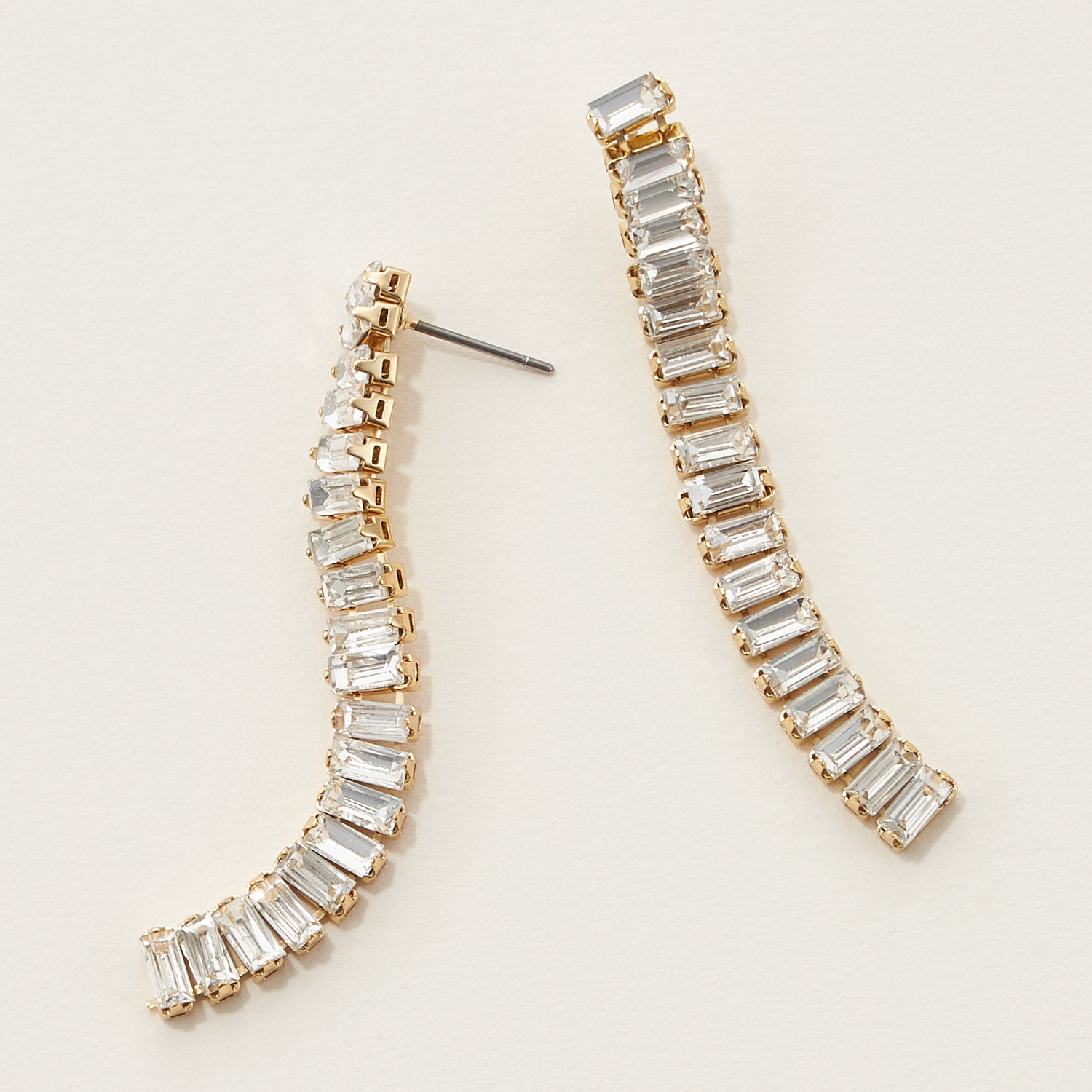 Linked Color Rhinestone Drop Earrings
