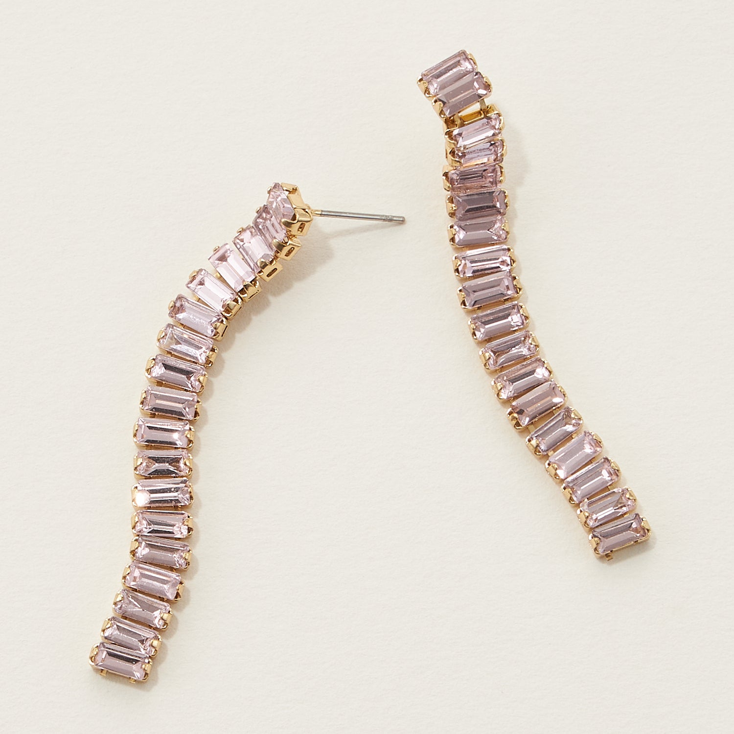 Linked Color Rhinestone Drop Earrings