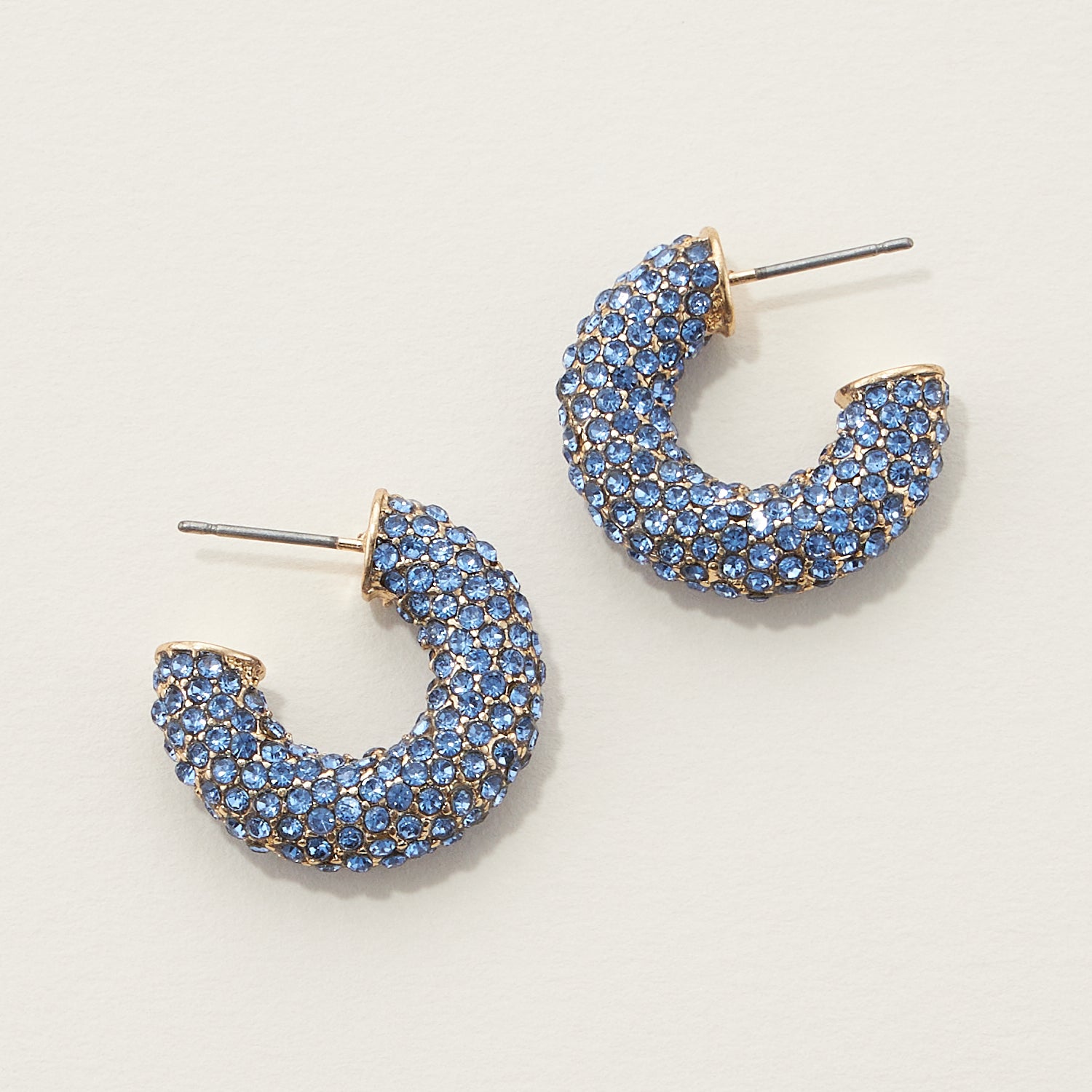 Rhinestone Pave Hoop Earrings