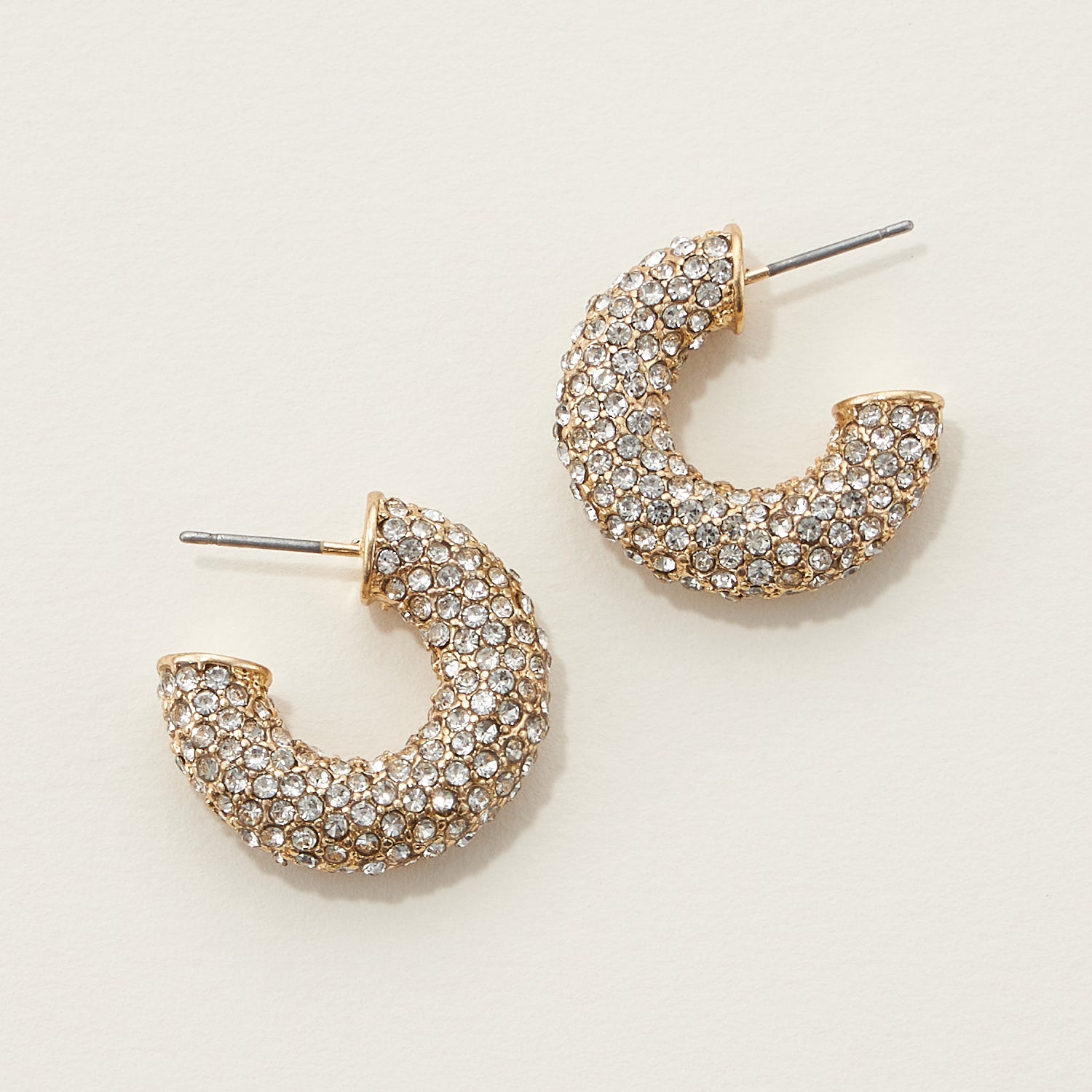 Rhinestone Pave Hoop Earrings