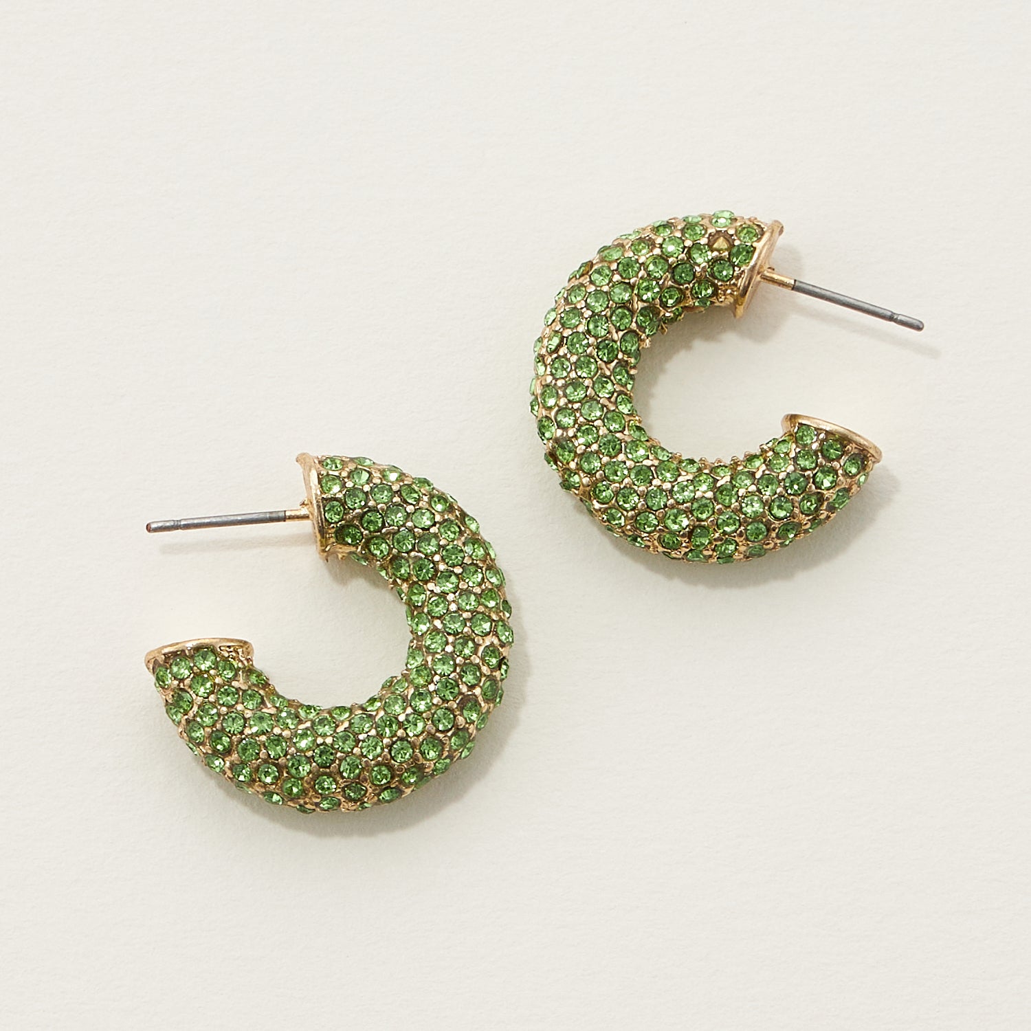 Rhinestone Pave Hoop Earrings