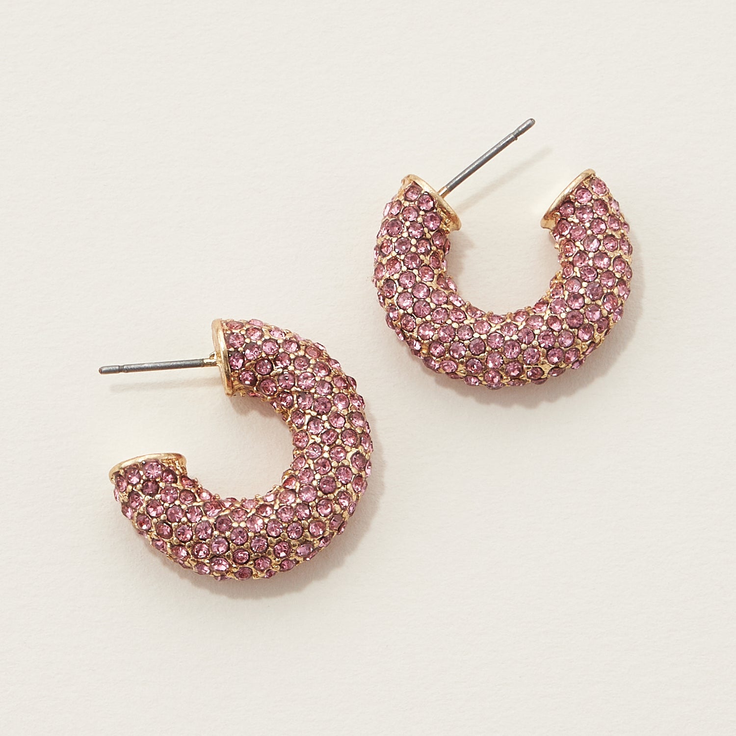 Rhinestone Pave Hoop Earrings