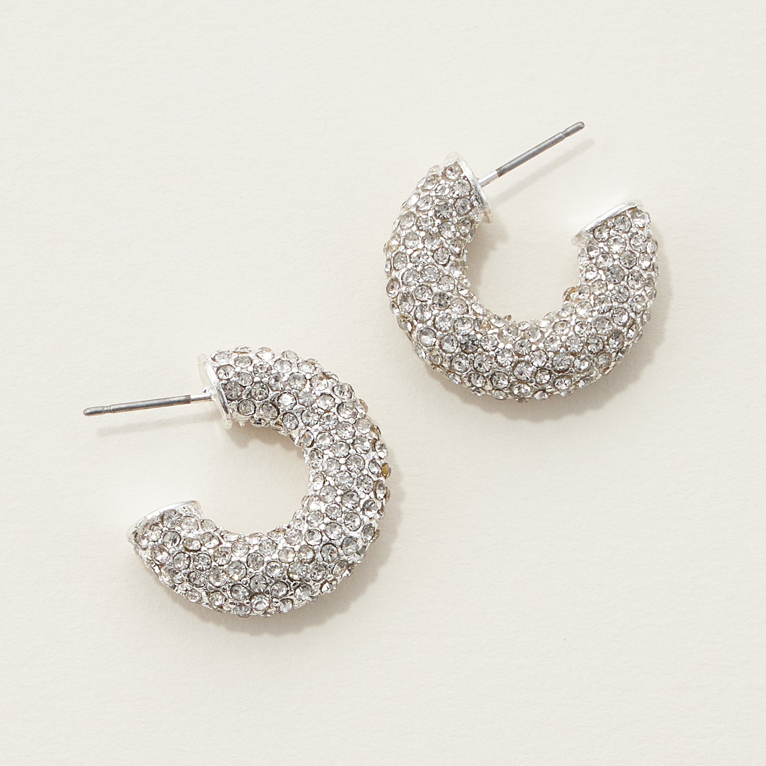 Rhinestone Pave Hoop Earrings