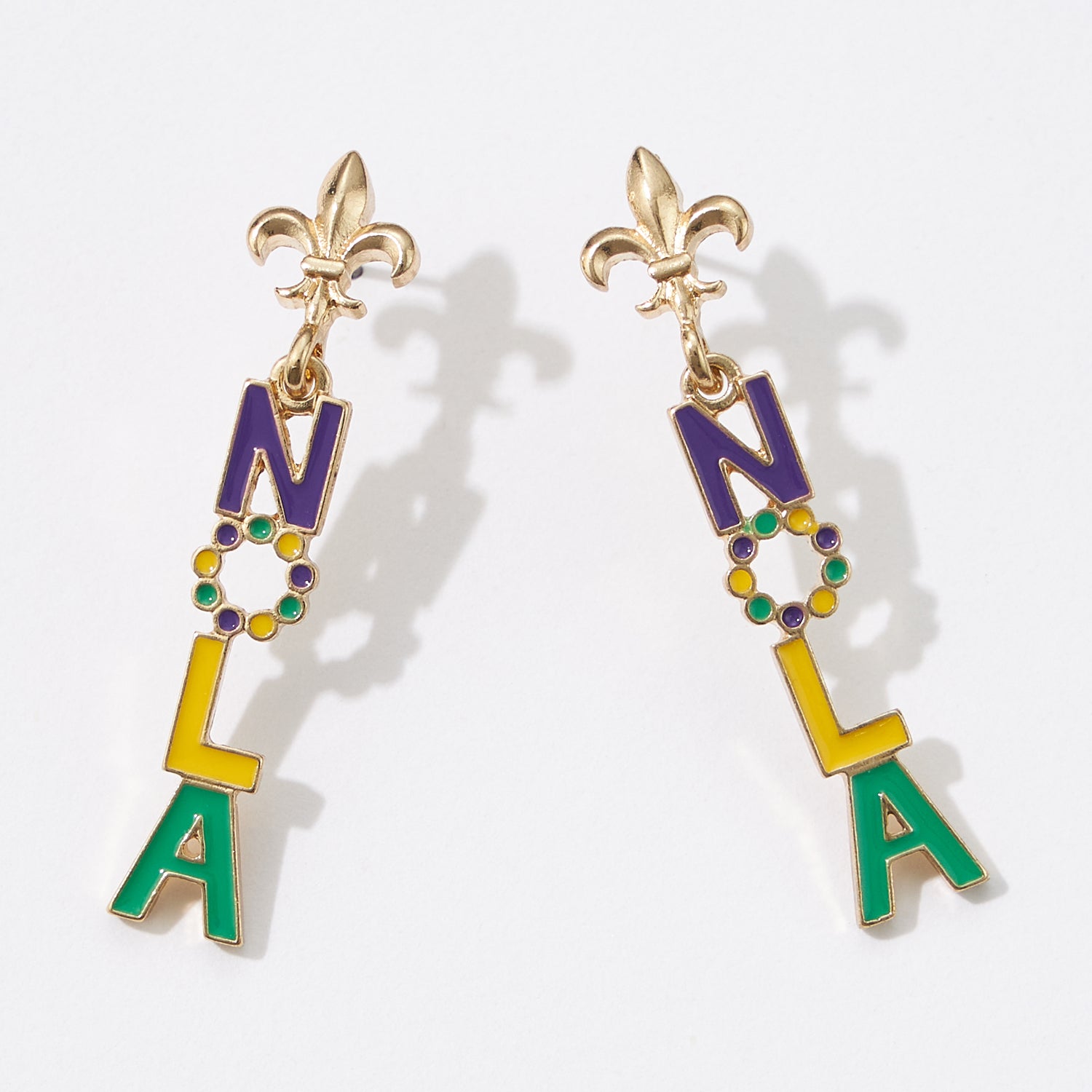 Mardi Gras New Orleans Enamel Post Earrings
