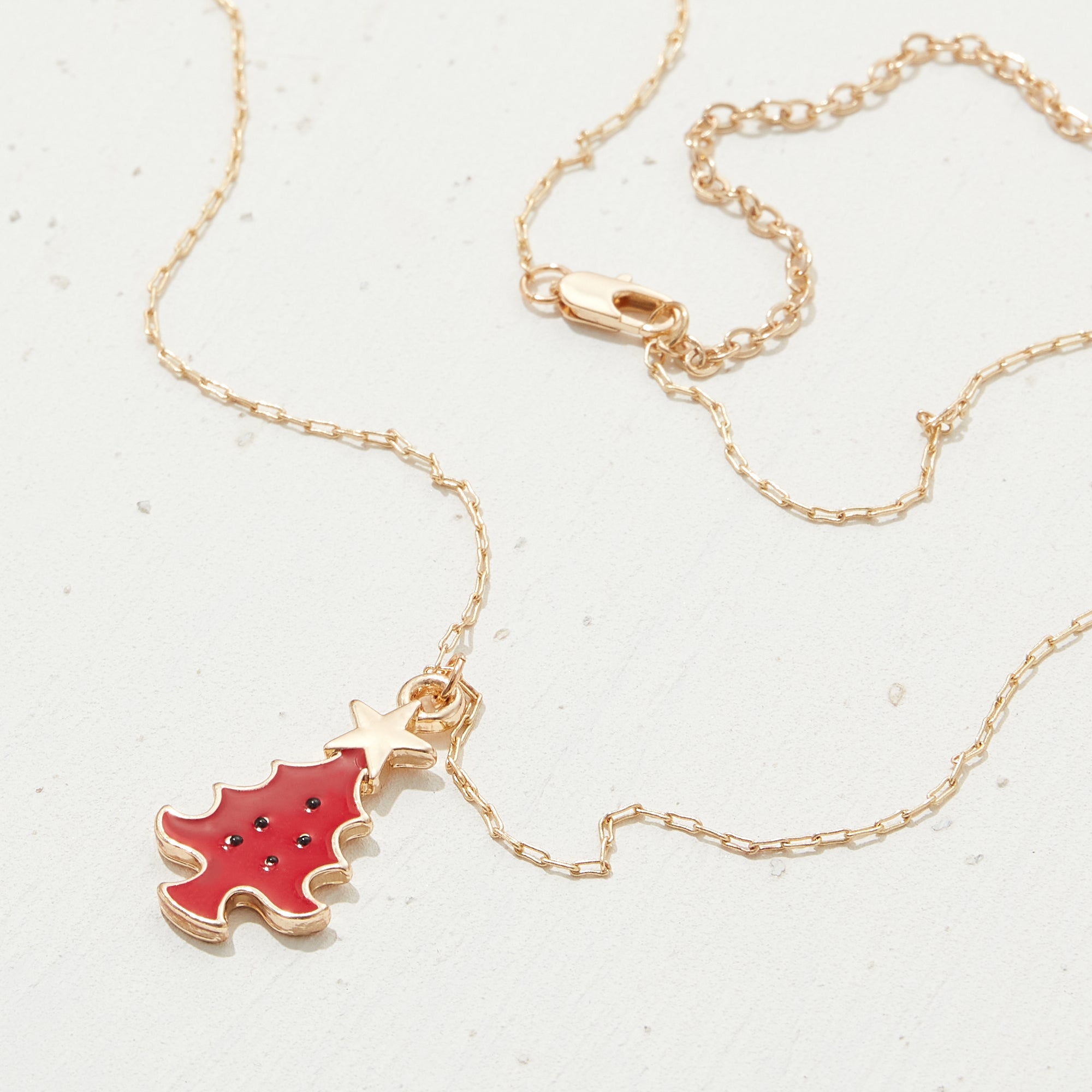 Christmas Tree Epoxy Pendant Necklace