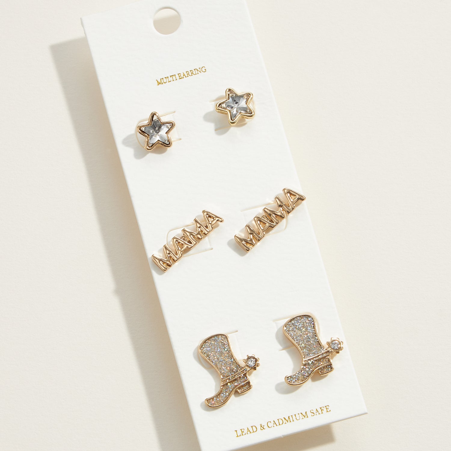 Western Boots MAMA Multi Pair Enamel Earrings