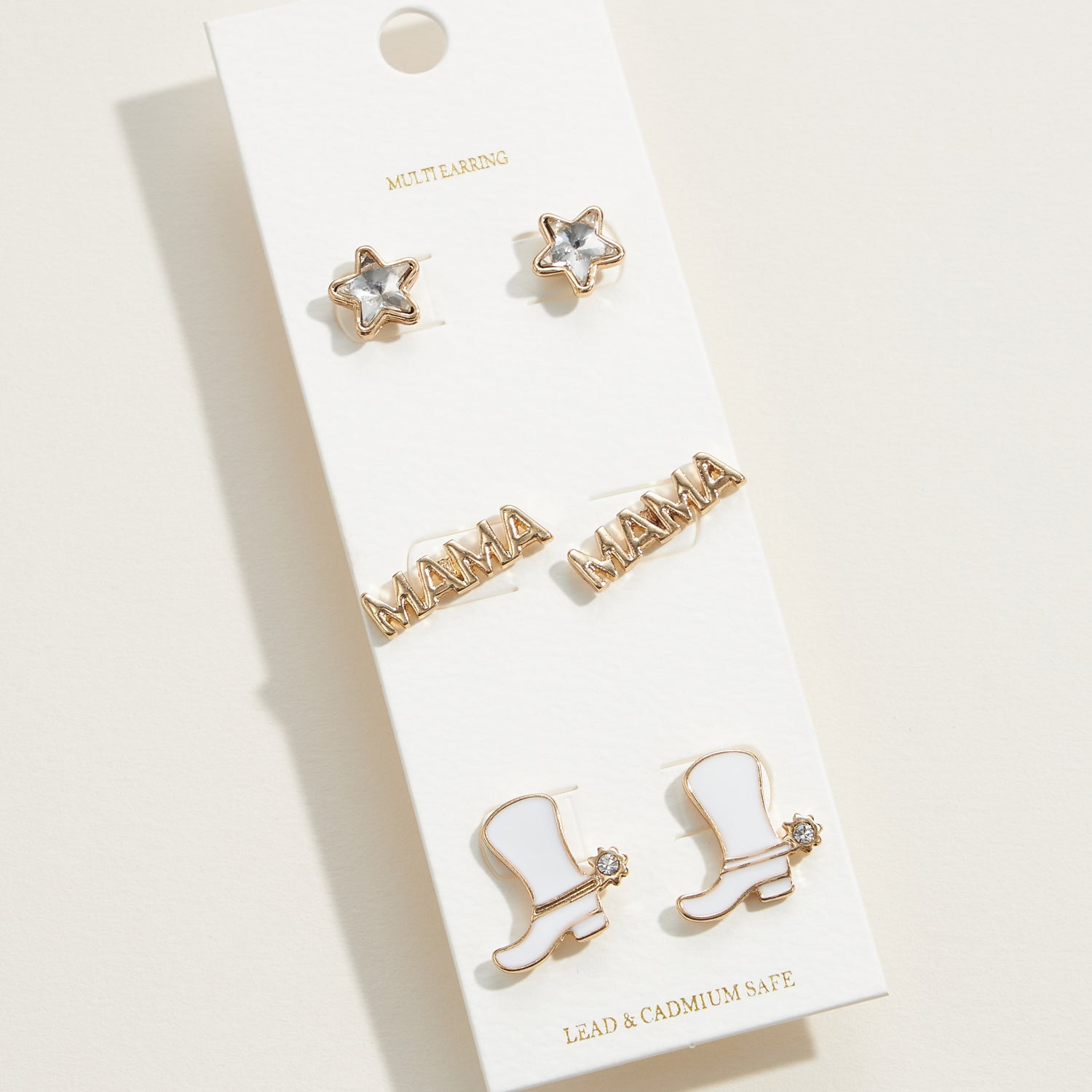 Western Boots MAMA Multi Pair Enamel Earrings