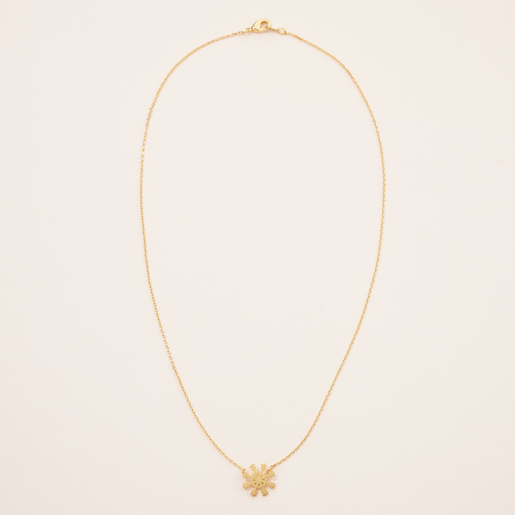 Gold Dipped Brushed Snowflake Pendant Necklace