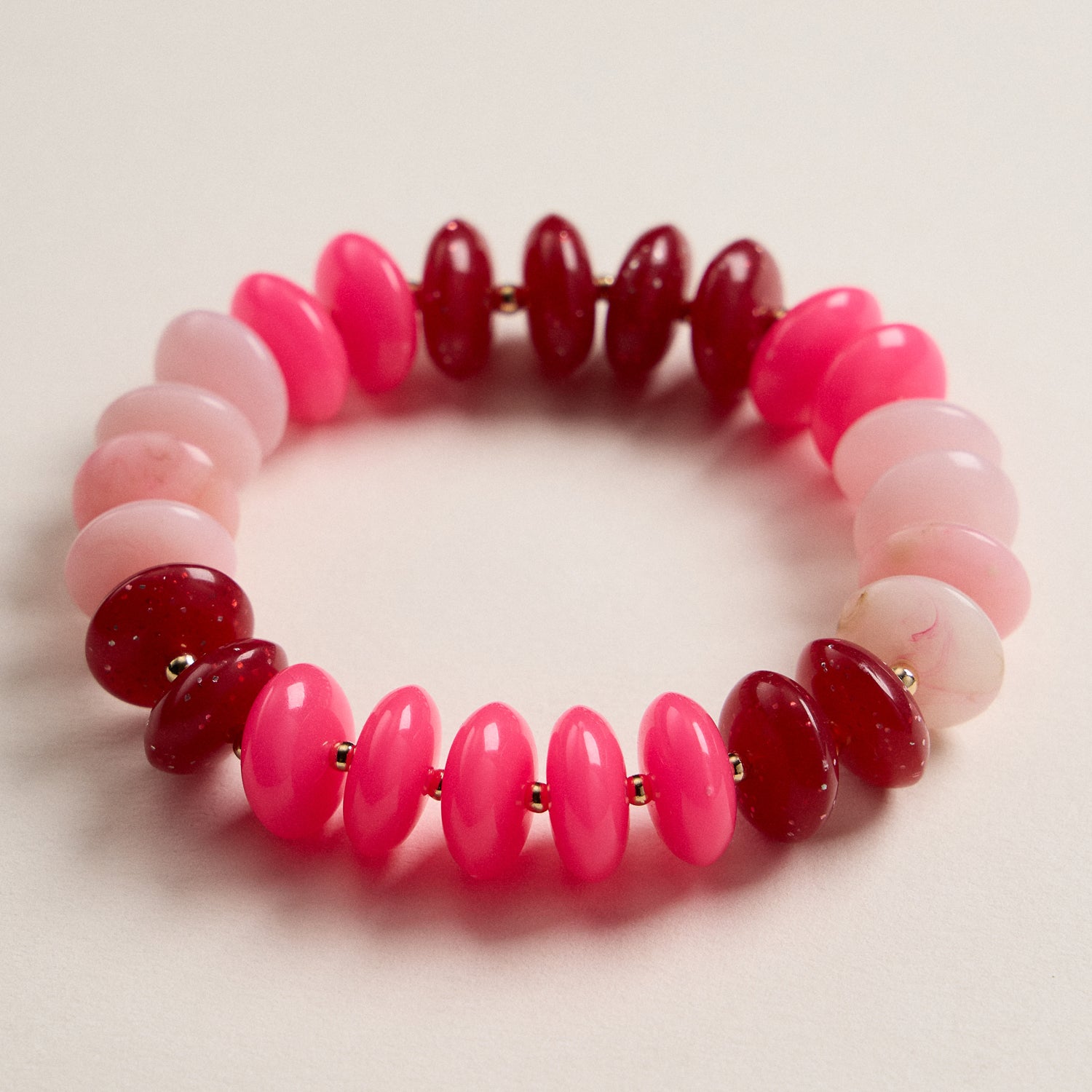 Gradient Resin Disk Stretch Bracelet in Ombre Tones