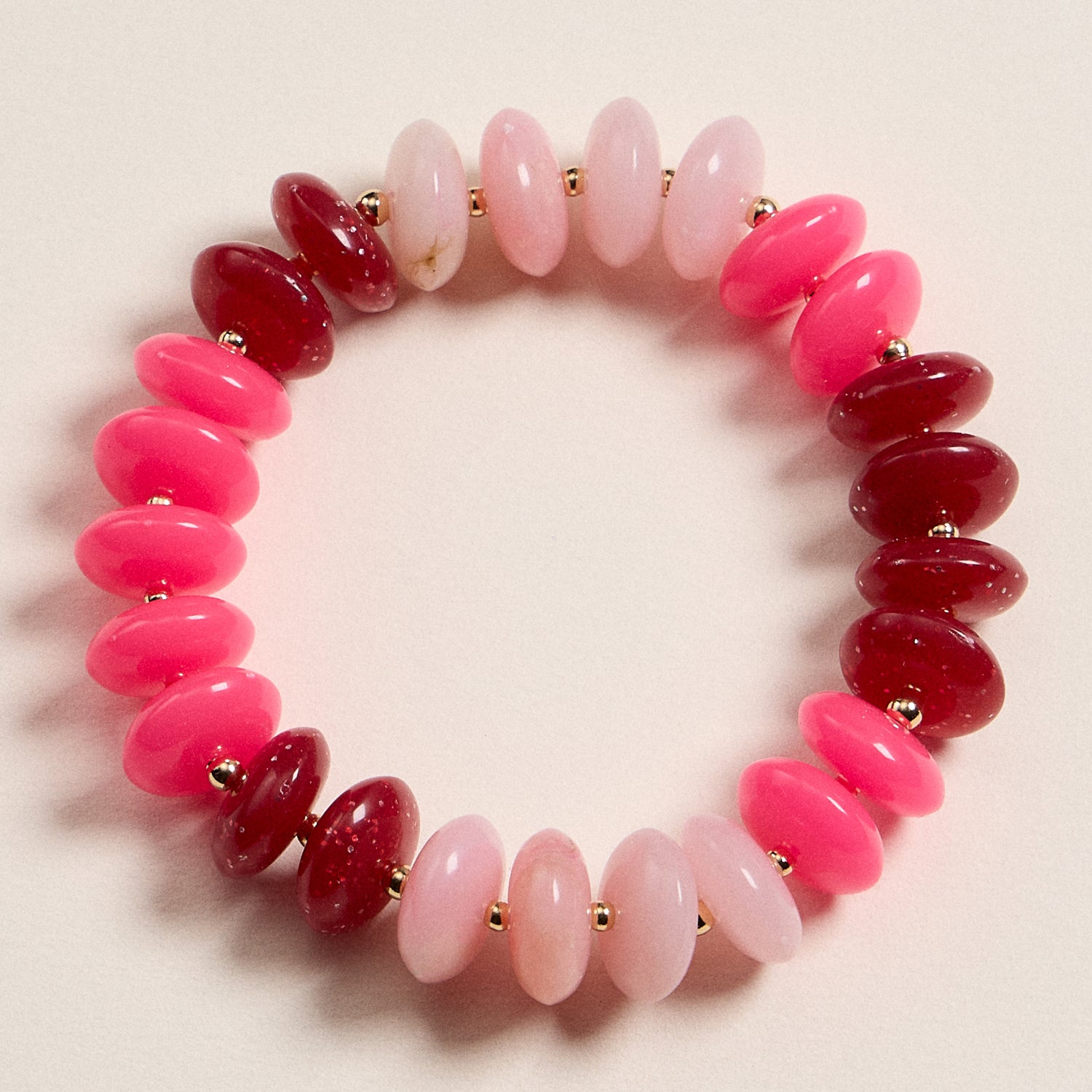 Gradient Resin Disk Stretch Bracelet in Ombre Tones