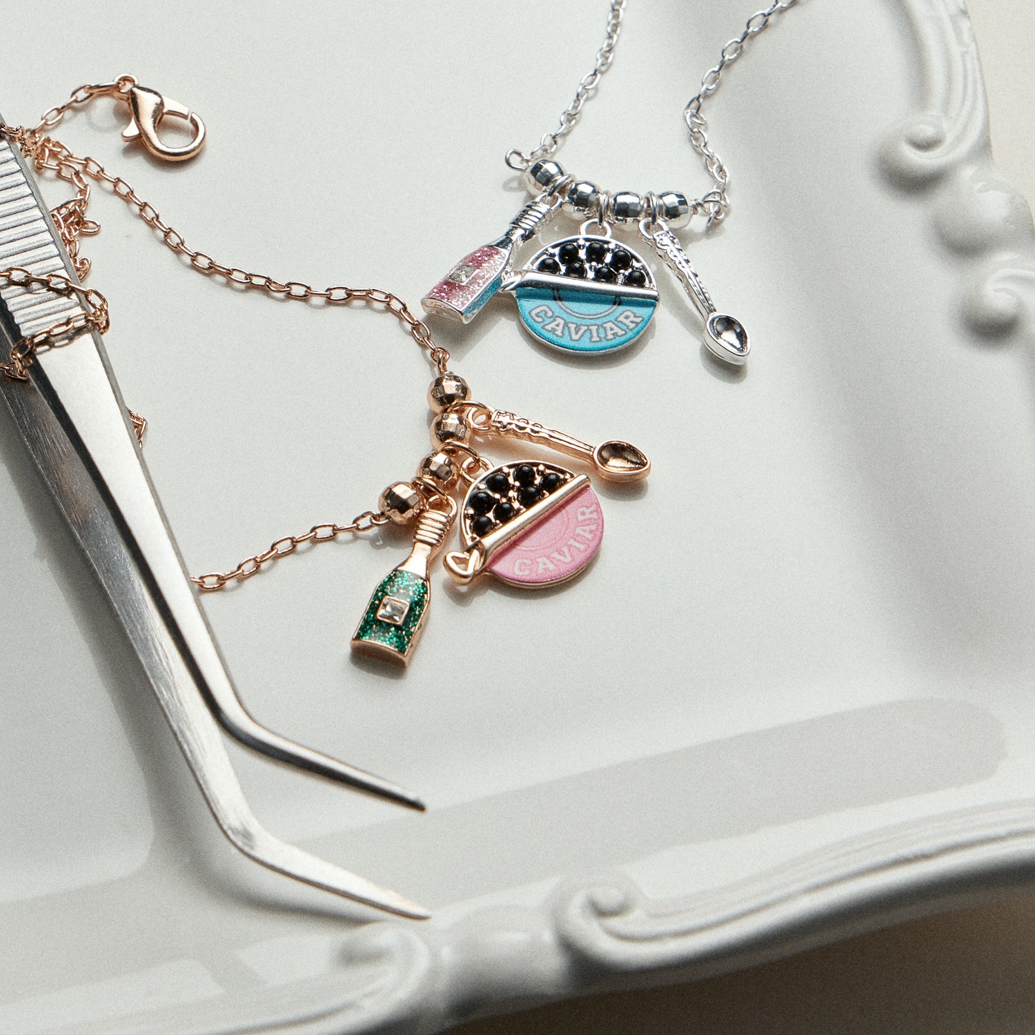 Caviar Charm Necklace | Whimsical Pendant Jewelry