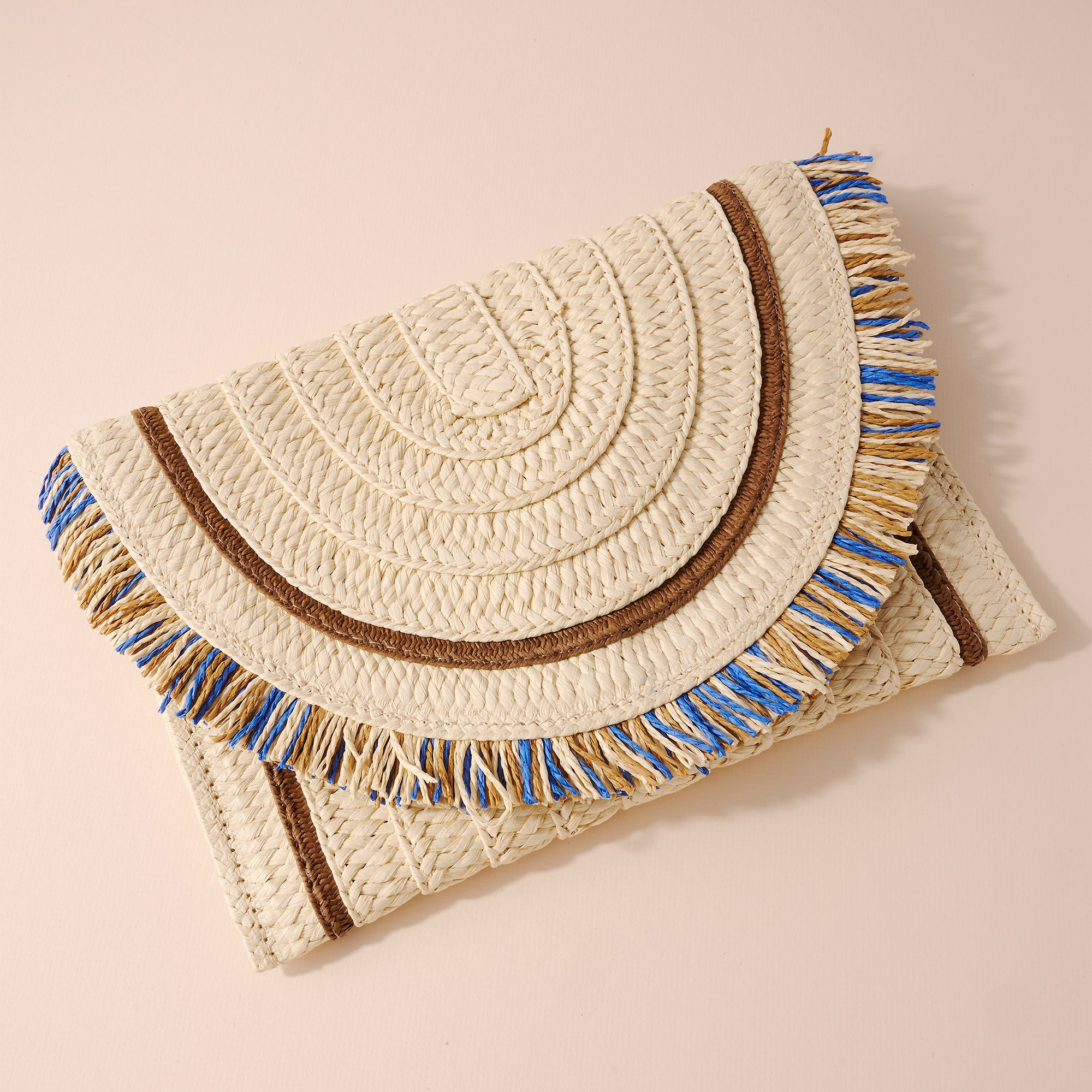 Fringed Raffia Handwoven Clutch Bag